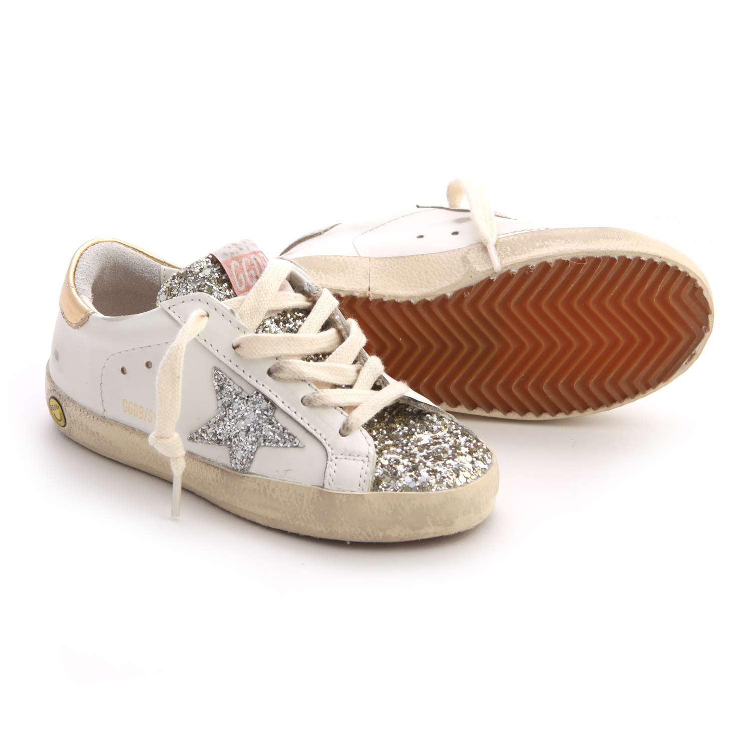 SNEAKER SSTAR BIANCA, ORO E ARGENTO BAMBINA JUNIOR - annameglio.com abbigliamento moda