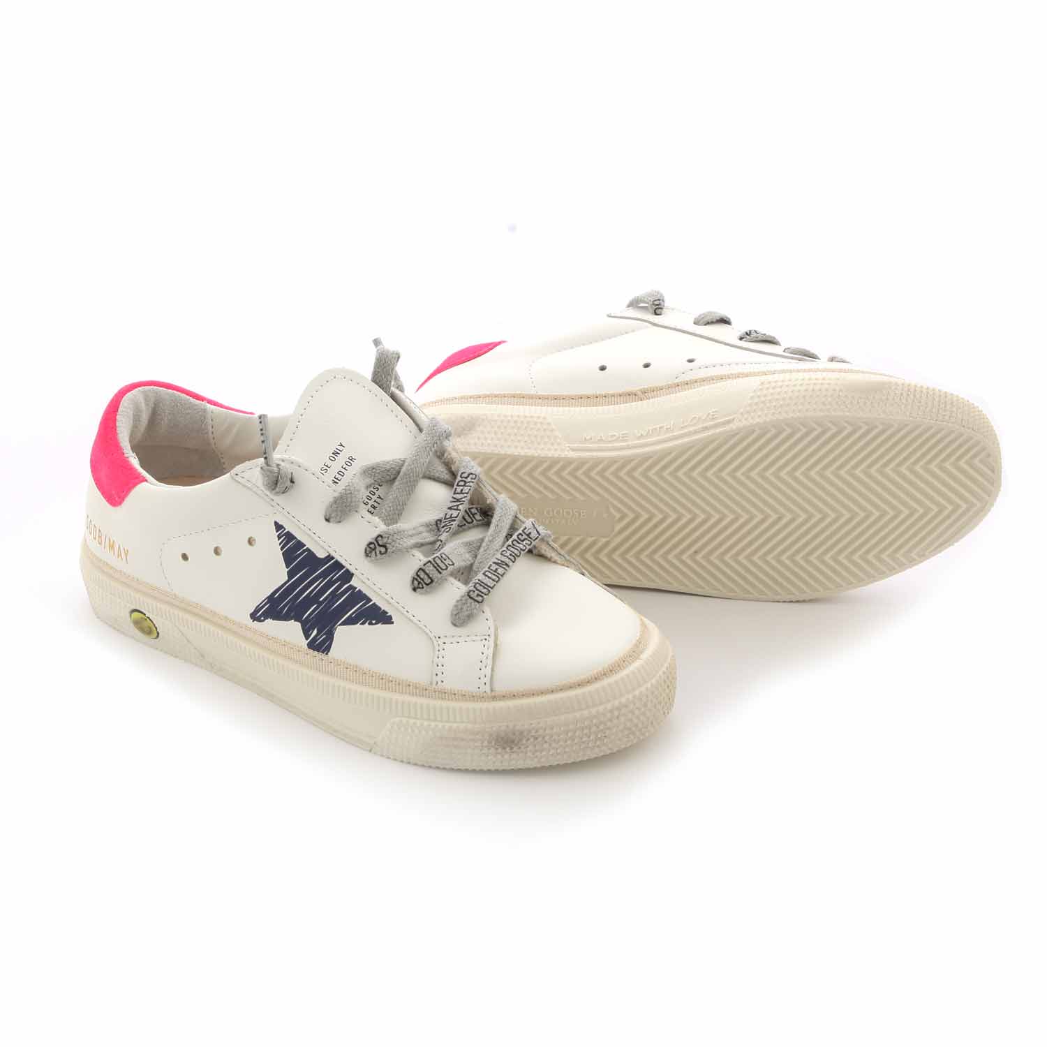 SNEAKER GGDB MAY BIANCA E ROSA FLUO BAMBINA - annameglio.com abbigliamento moda
