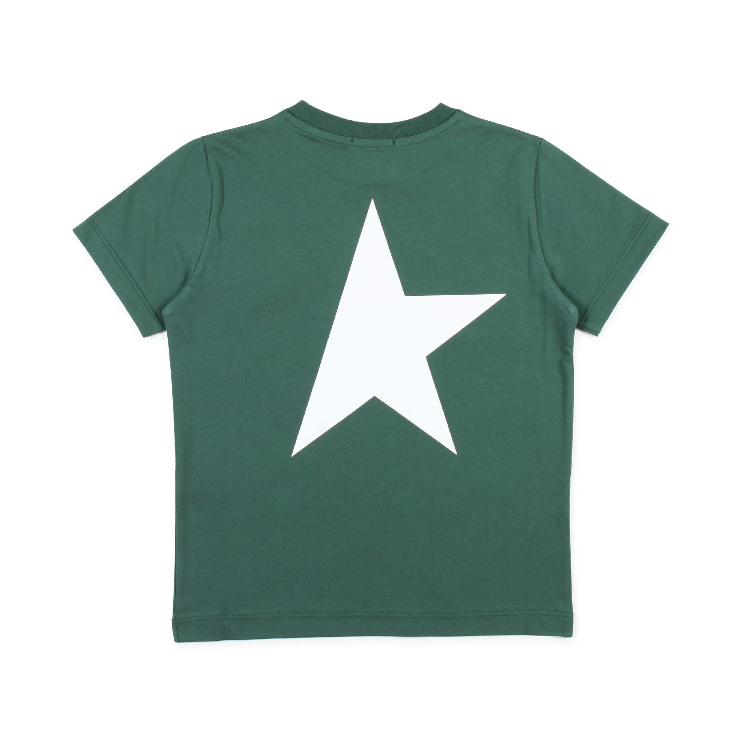 T-SHIRT UNISEX VERDE CON STELLA BIANCA BAMBINO - annameglio.com abbigliamento moda