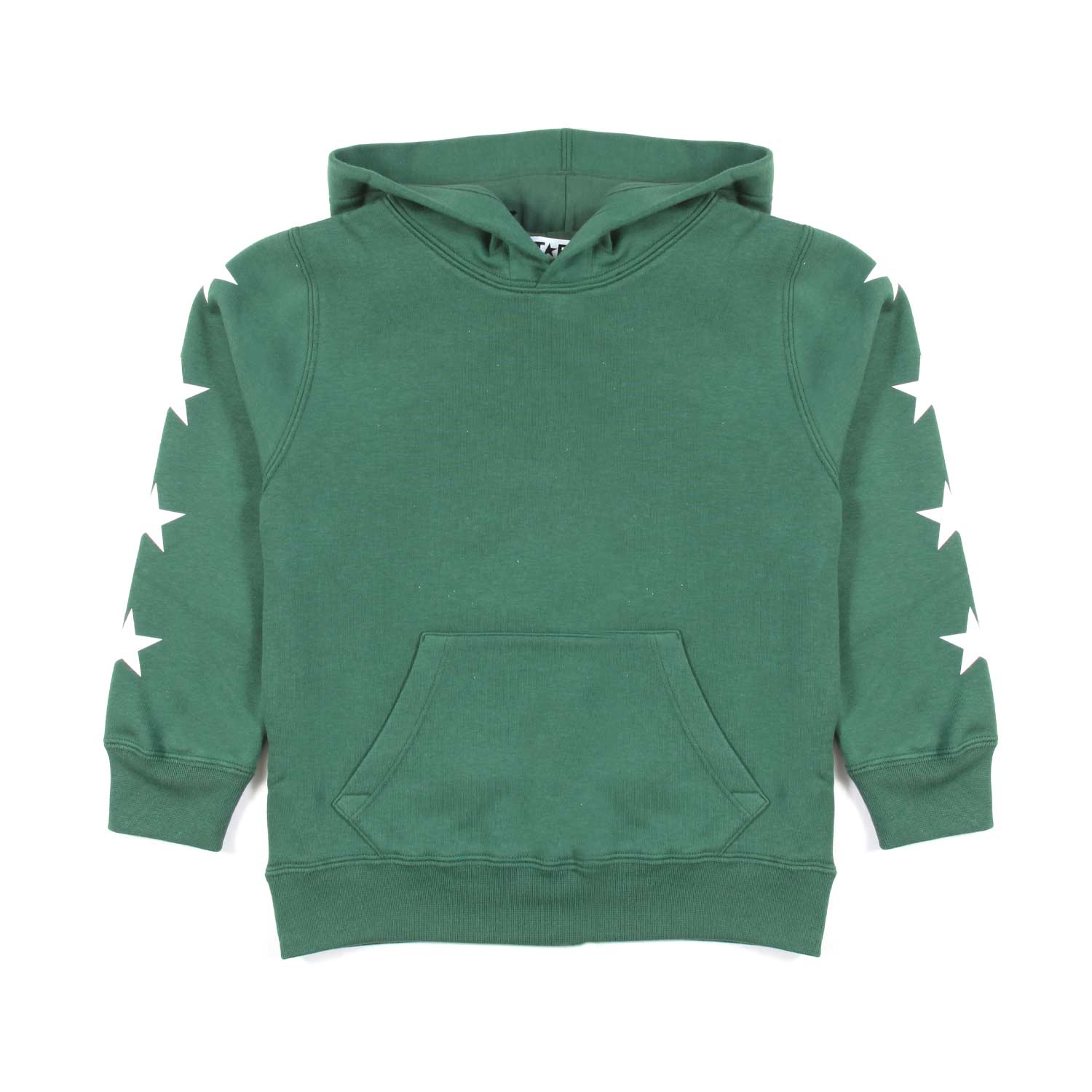 FELPA HOODIE VERDE BRILLANTE CON STELLE BIANCHE - annameglio.com abbigliamento moda