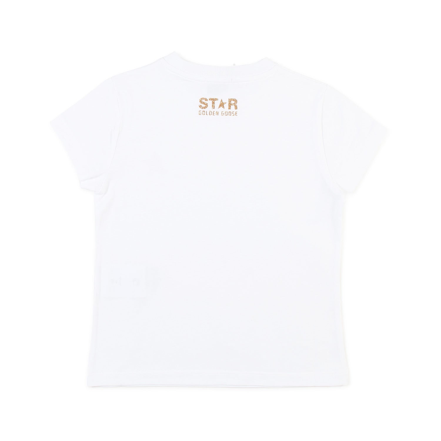 T-SHIRT BIANCA CON STELLA ORO GLITTER BAMBINA - annameglio.com abbigliamento moda