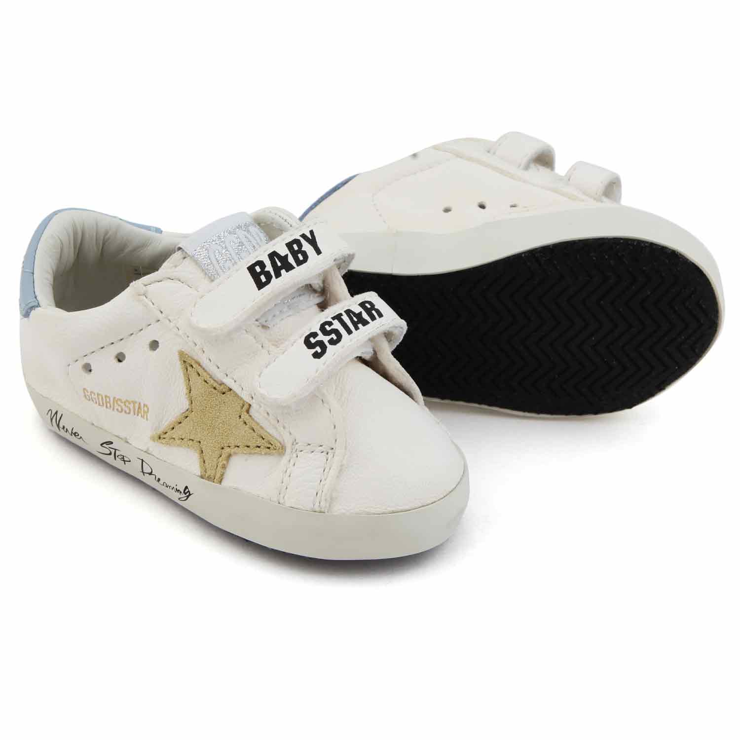 SNEAKER GGDB SSTAR BIANCA CON STELLA ORO NEONATA - annameglio.com abbigliamento moda