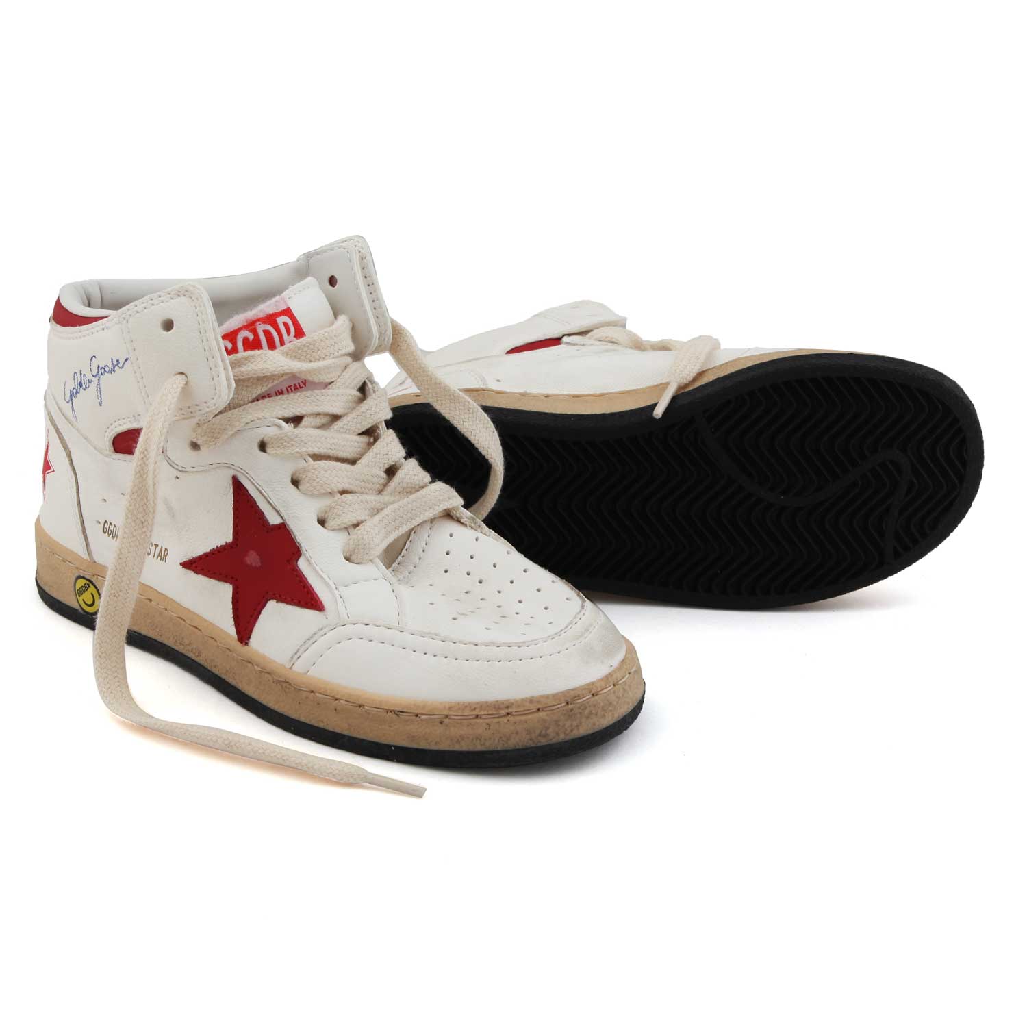 SNEAKER UNISEX GGDB SKY STAR BIANCA E ROSSA JUNIOR - annameglio.com abbigliamento moda