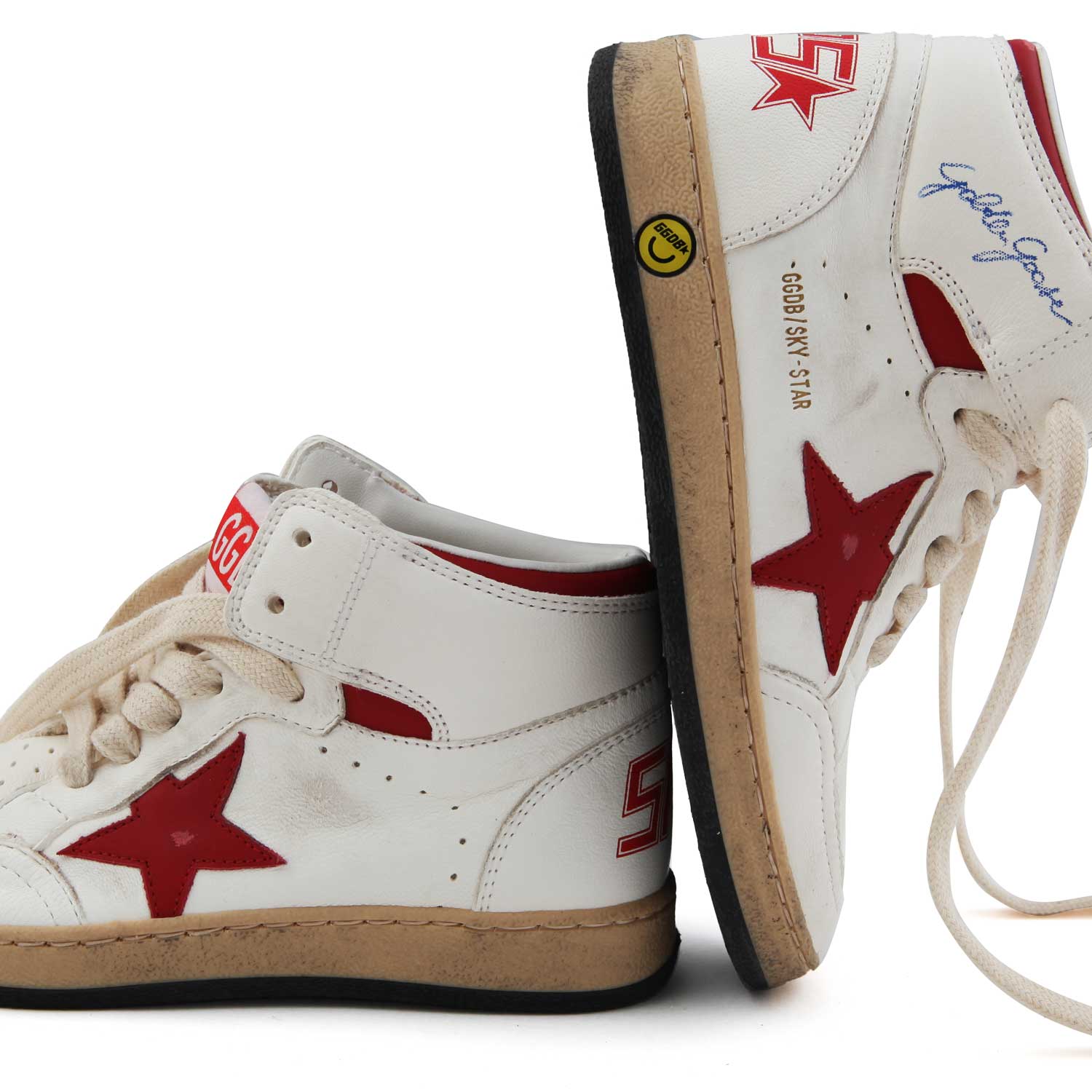 SNEAKER UNISEX GGDB SKY STAR BIANCA E ROSSA JUNIOR - annameglio.com abbigliamento moda