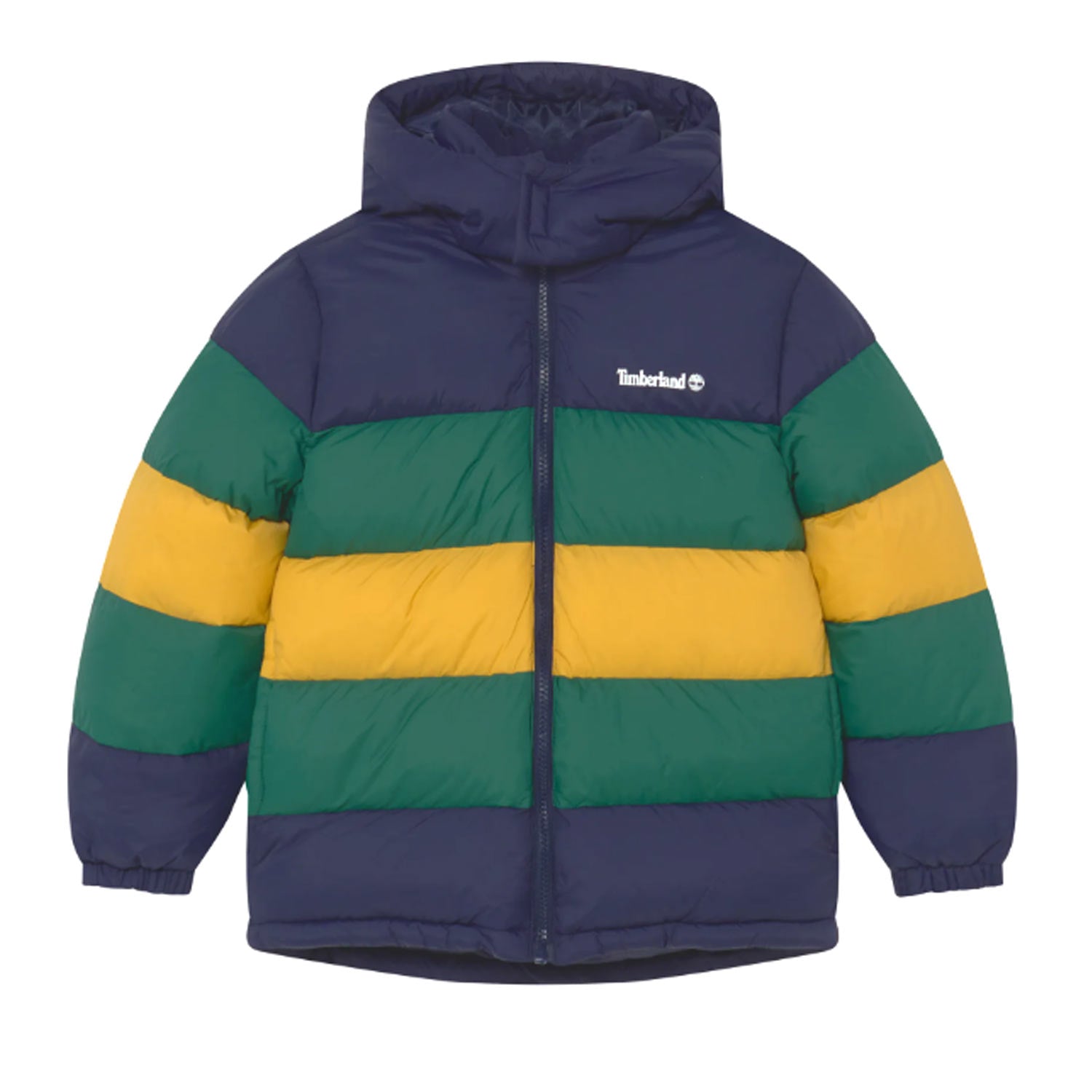GIUBBOTTO PUFFER BLU VERDE E GIALLO BAMBINO - annameglio.com abbigliamento moda