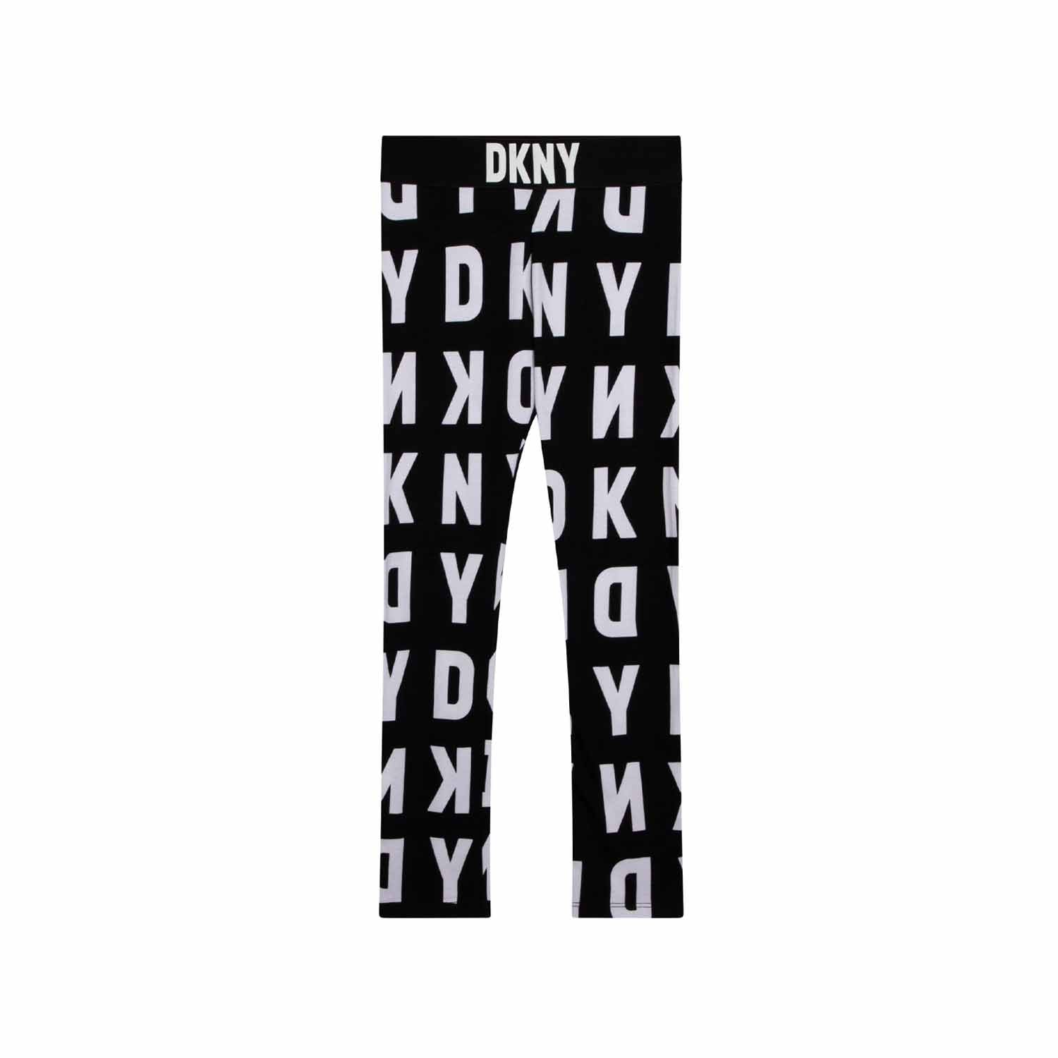 LEGGINGS NERI CON LOGHI BIANCHI BAMBINA E TEENAGER - annameglio.com abbigliamento moda