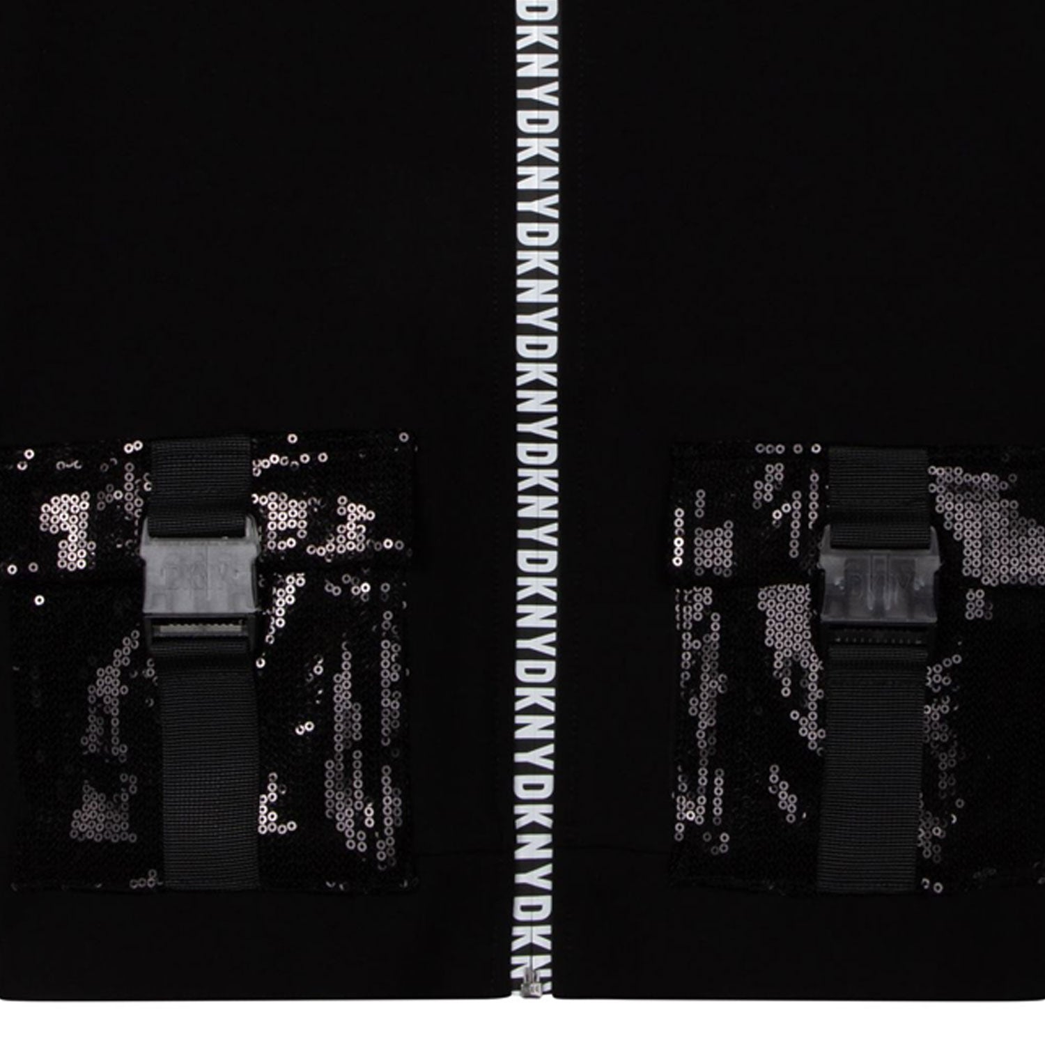 FELPA NERA CON CAPPUCCIO E 2 TASCHE PAILLETTES - annameglio.com abbigliamento moda