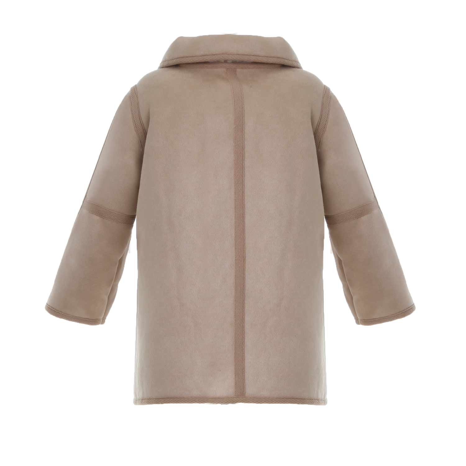 MONTONE BEIGE E ECRU IN ECO SHEARLING BIMBA - annameglio.com abbigliamento moda