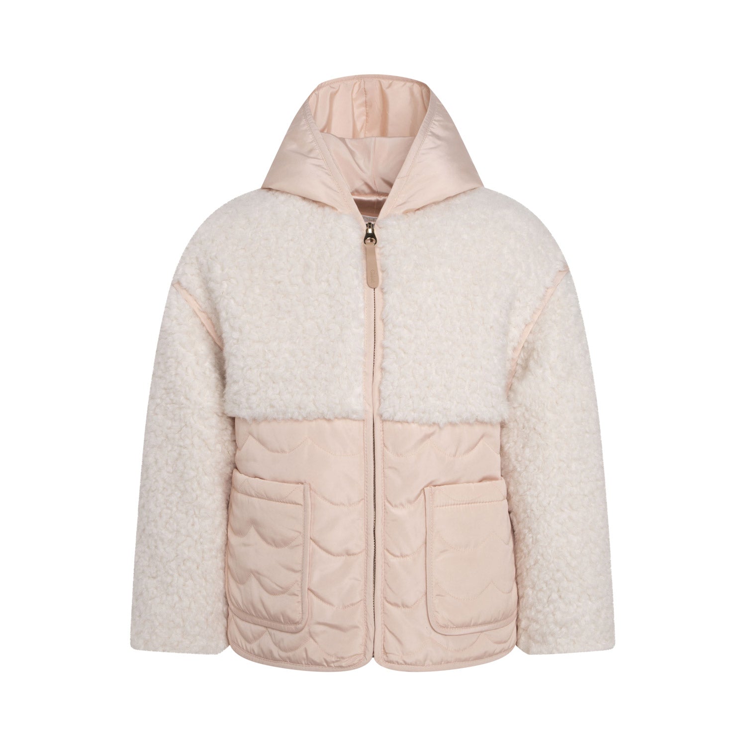 PIUMINO ROSA CON ECO SHEARLING PANNA BAMBINA - annameglio.com abbigliamento moda