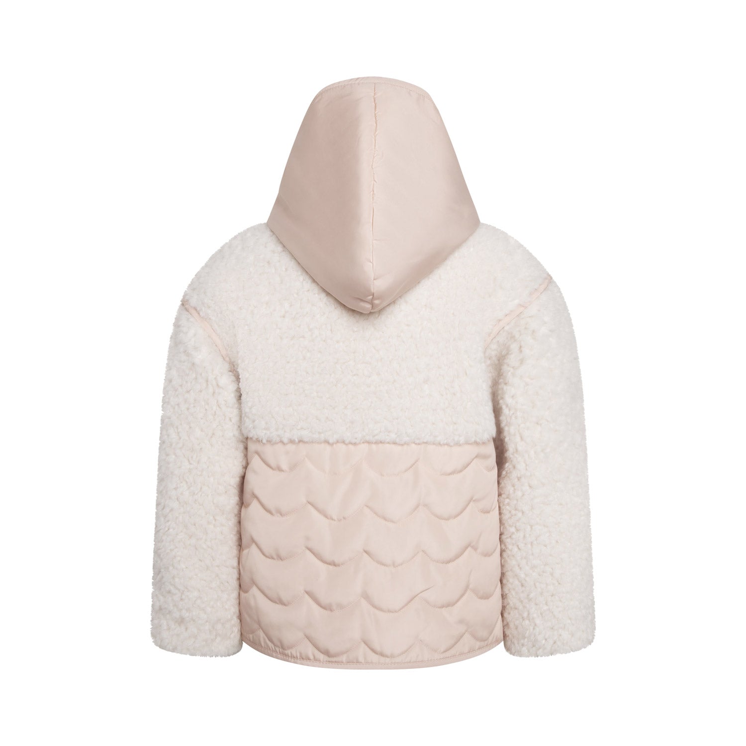 PIUMINO ROSA CON ECO SHEARLING PANNA BAMBINA - annameglio.com abbigliamento moda