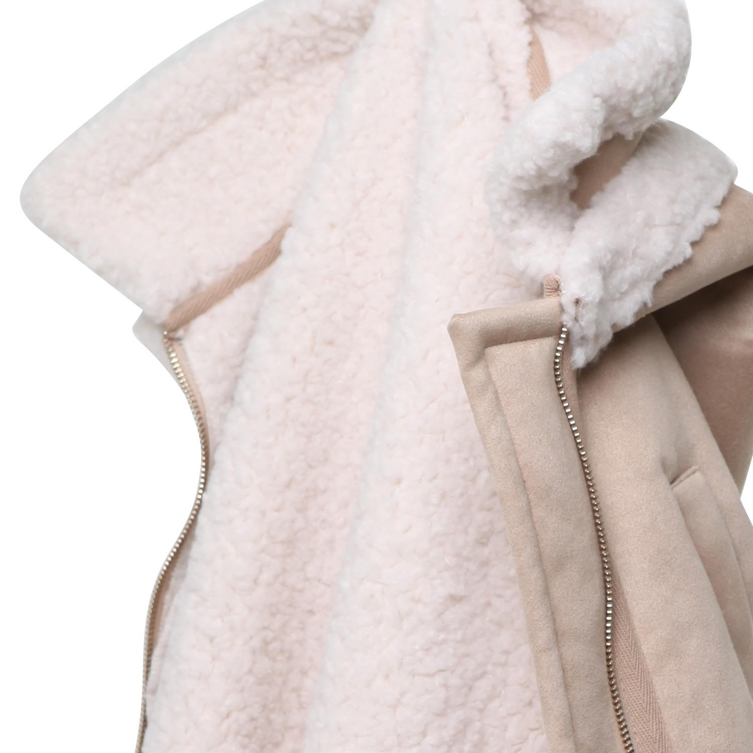 MONTONE ECOLOGICO BEIGE E ECRU BAMBINA E TEEN - annameglio.com abbigliamento moda