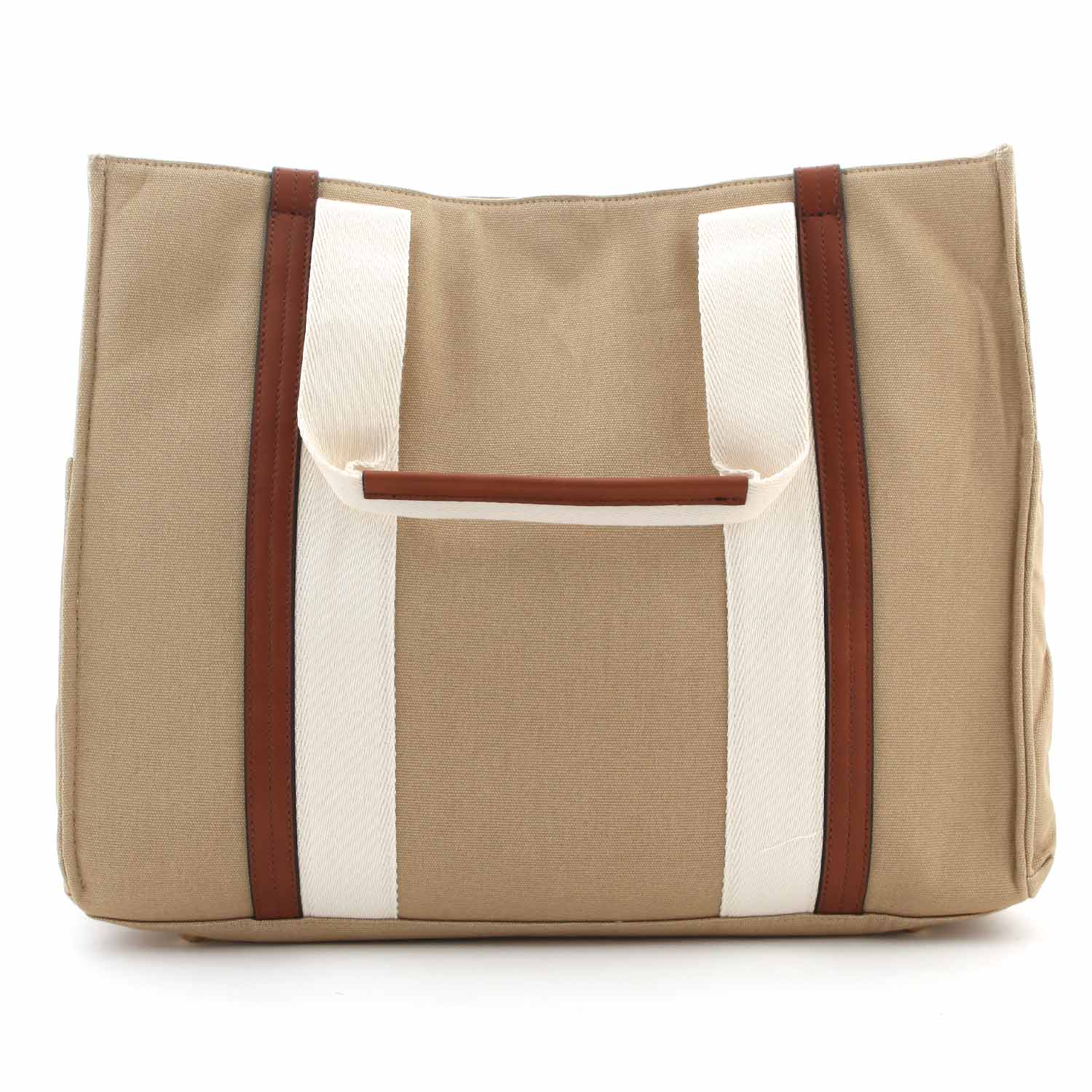 BORSA FASCIATOIO NOCCIOLA, MARRONE E PANNA - annameglio.com abbigliamento moda