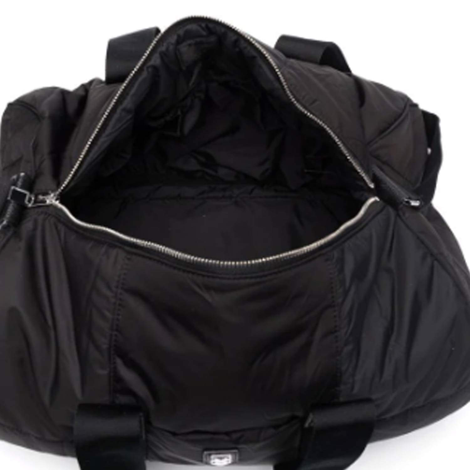 BORSA FASCIATOIO NERA CON DETTAGLI IN PELLE - annameglio.com abbigliamento moda