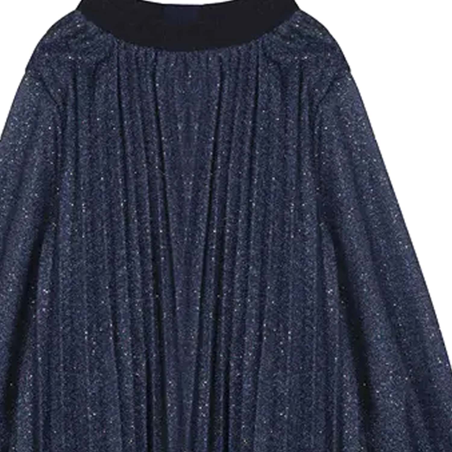 ABITO BLU GLITTER PLISSETTATO BAMBINA - annameglio.com abbigliamento moda