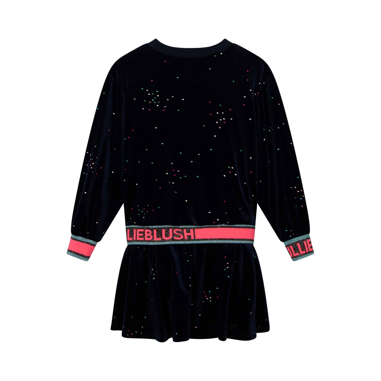 ABITO BLU NAVY CON STRASS MULTICOLOR BAMBINA - annameglio.com abbigliamento moda