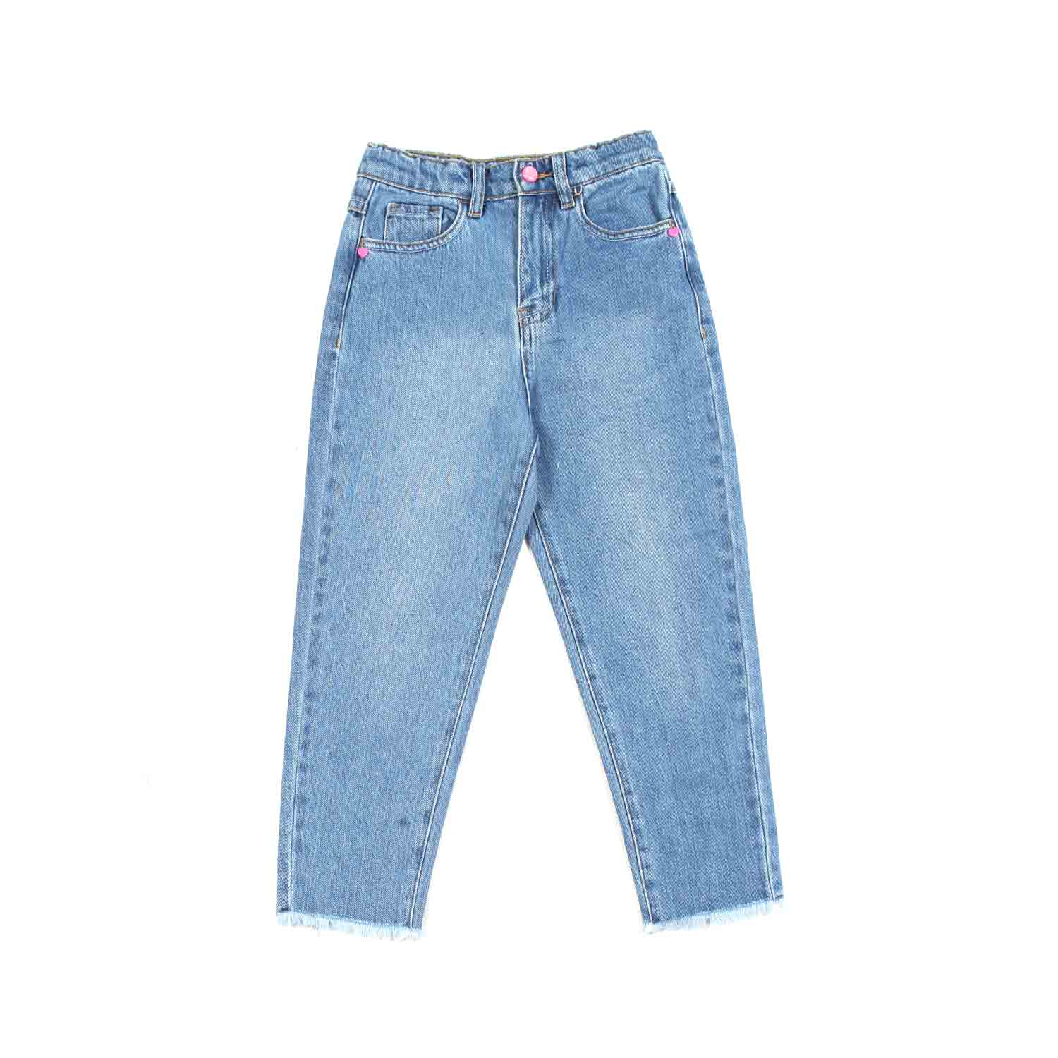 JEANS CHIARO CON DETTAGLI ROSA BAMBINA - annameglio.com abbigliamento moda