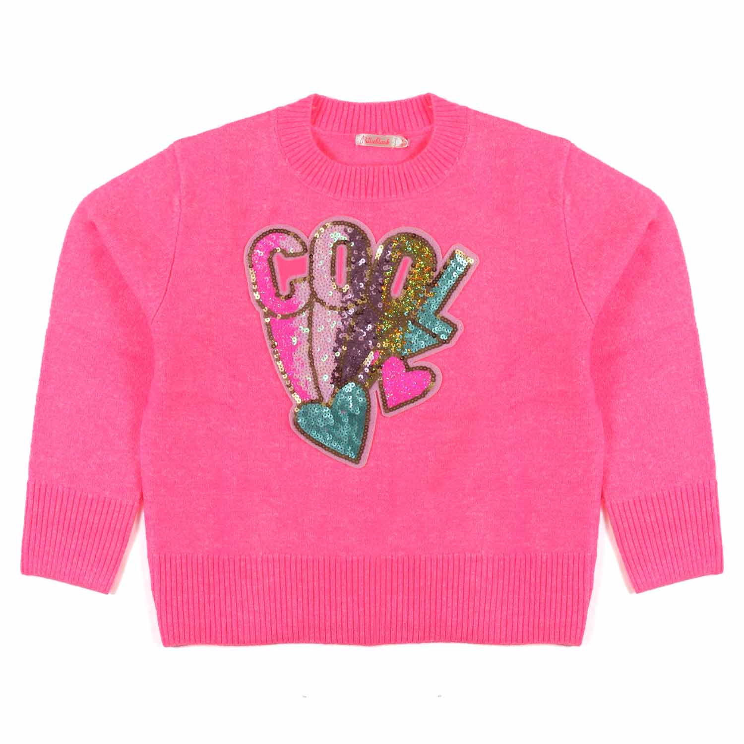MAGLIONE ROSA FLUO CON PAILLETTES BAMBINA - annameglio.com abbigliamento moda