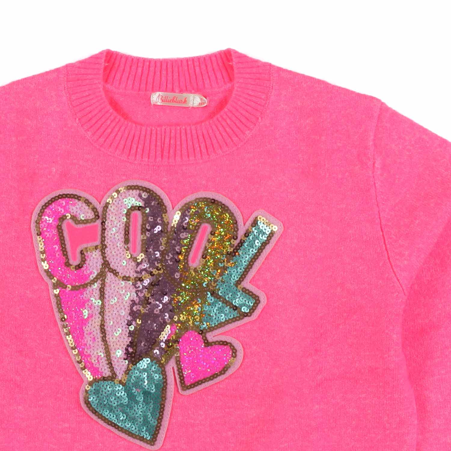 MAGLIONE ROSA FLUO CON PAILLETTES BAMBINA - annameglio.com abbigliamento moda