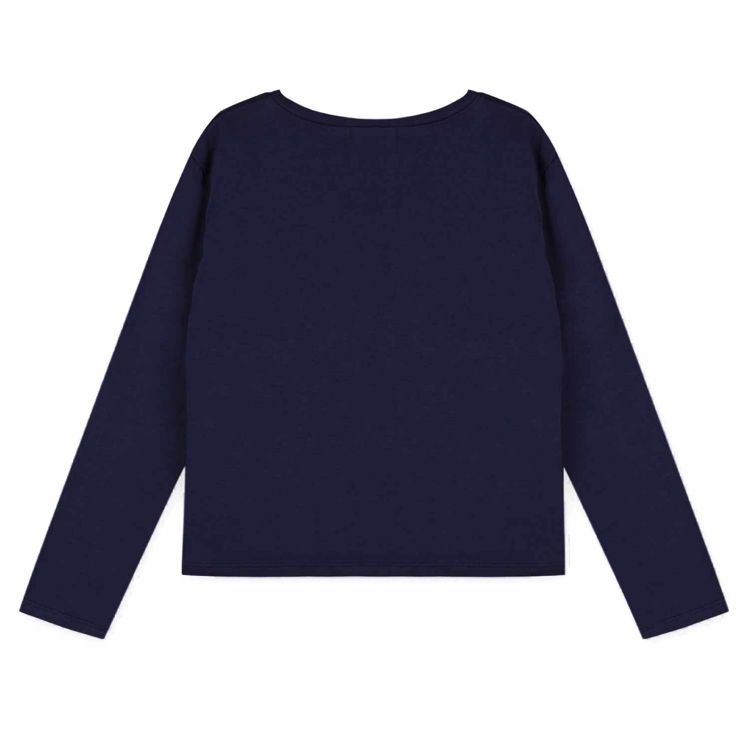 T-SHIRT MANICA LUNGA BLU NAVY E GLITTER BAMBINA - annameglio.com abbigliamento moda