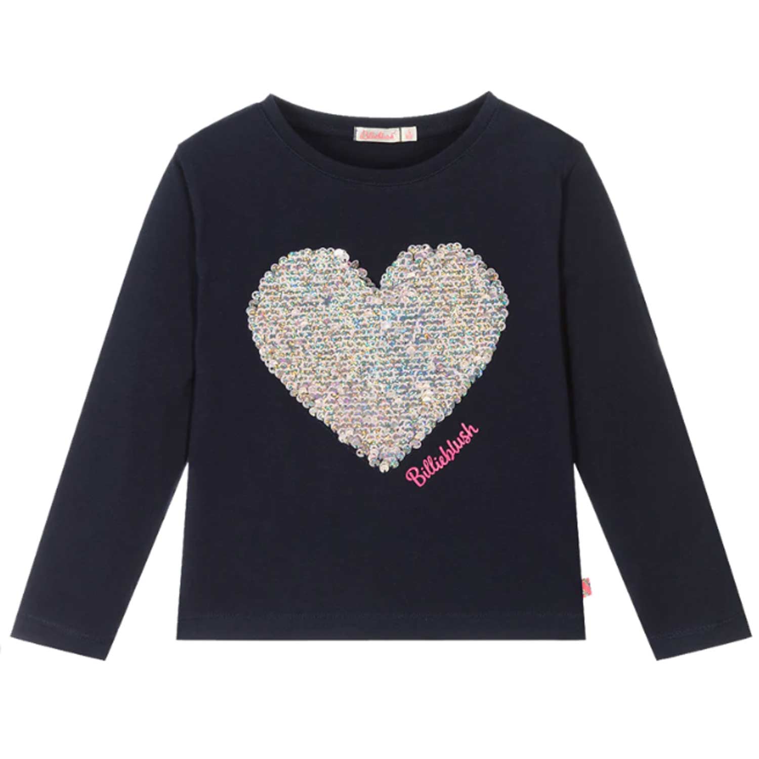 T-SHIRT MANICA LUNGA BLU NAVY CON CUORE BAMBINA - annameglio.com abbigliamento moda