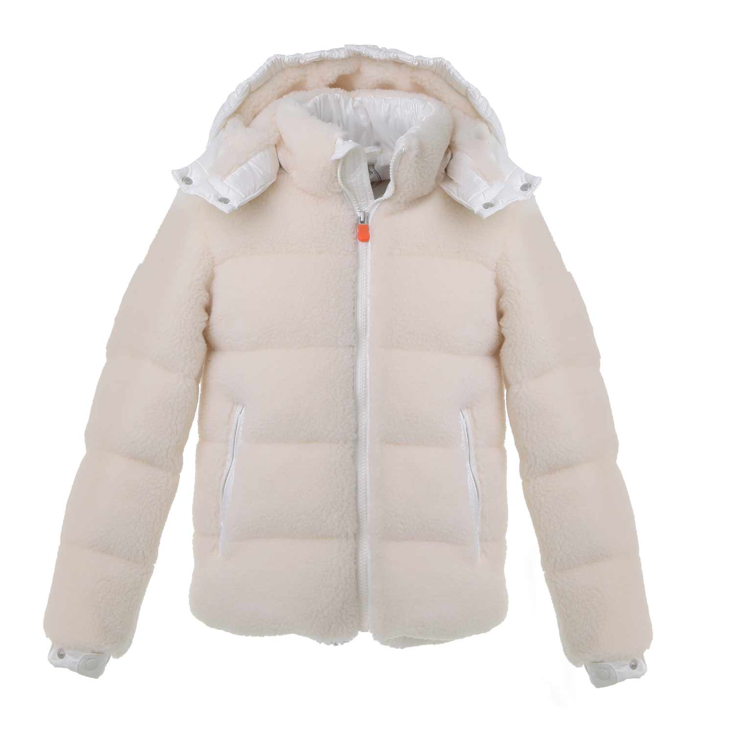 GIUBBOTTO RIDGE BIANCO IN ECO TEDDY E NYLON - annameglio.com abbigliamento moda