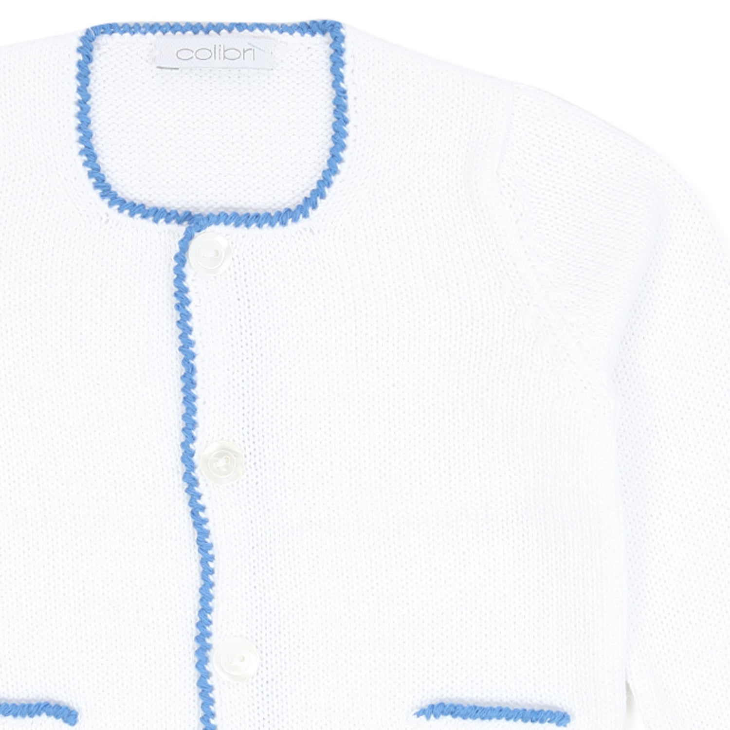 CARDIGAN BIANCO E AZZURRO BABY UNISEX - annameglio.com abbigliamento moda