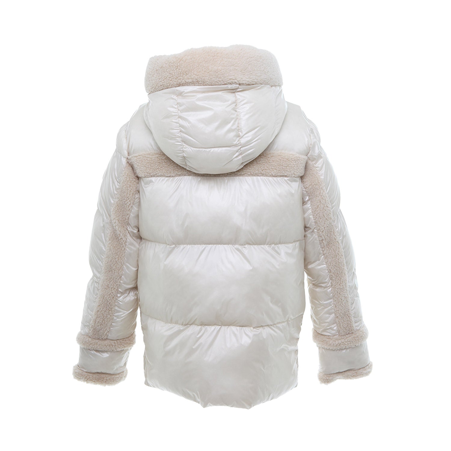 PIUMINO CURLY CORTO BIANCO PANNA BAMBINA E TEEN - annameglio.com abbigliamento moda