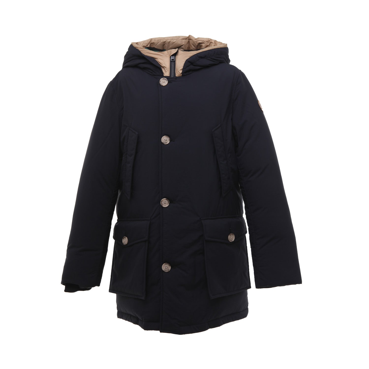 GIUBBOTTO PARKA BAYMAN BLU E BEIGE - annameglio.com abbigliamento moda