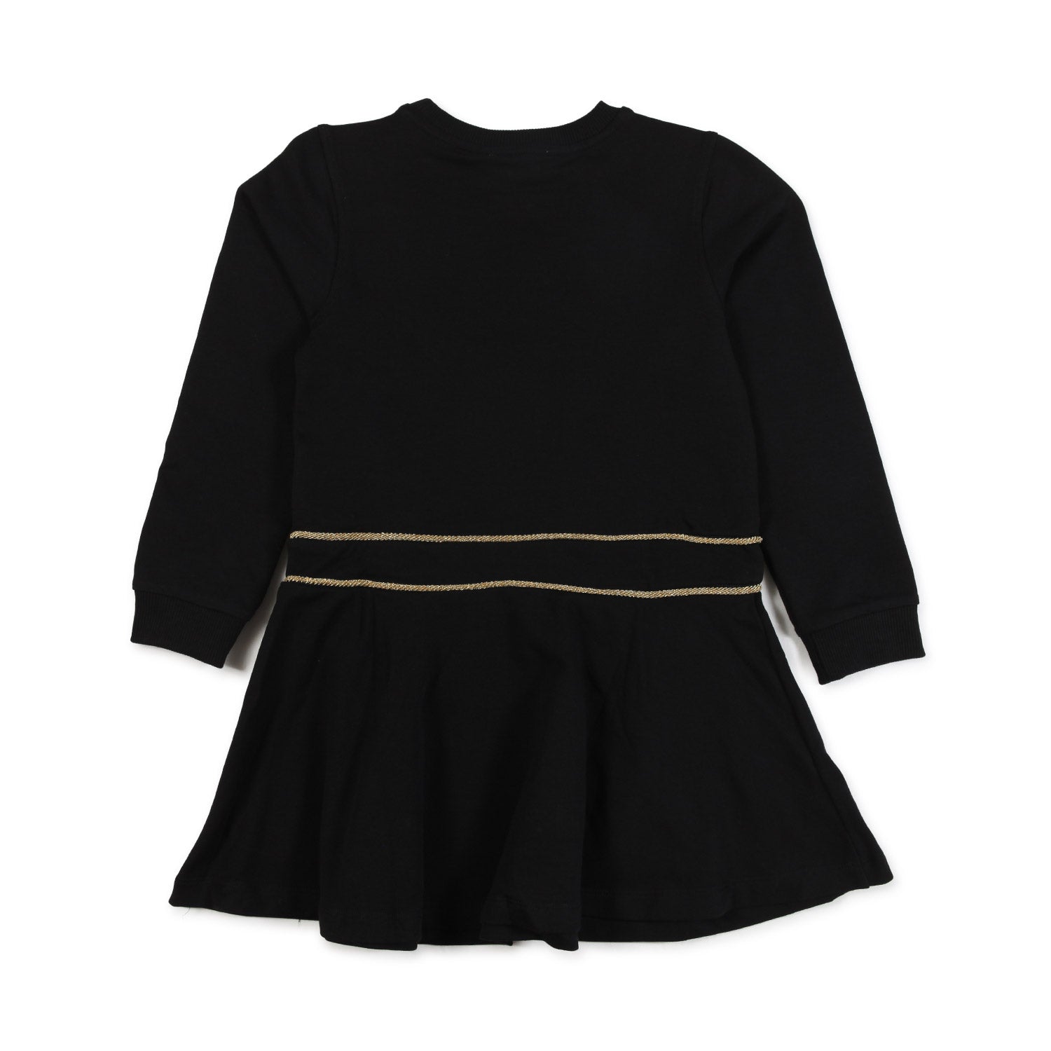 ABITO NERO CON DETTAGLI GIALLO ORO BAMBINA - annameglio.com abbigliamento moda