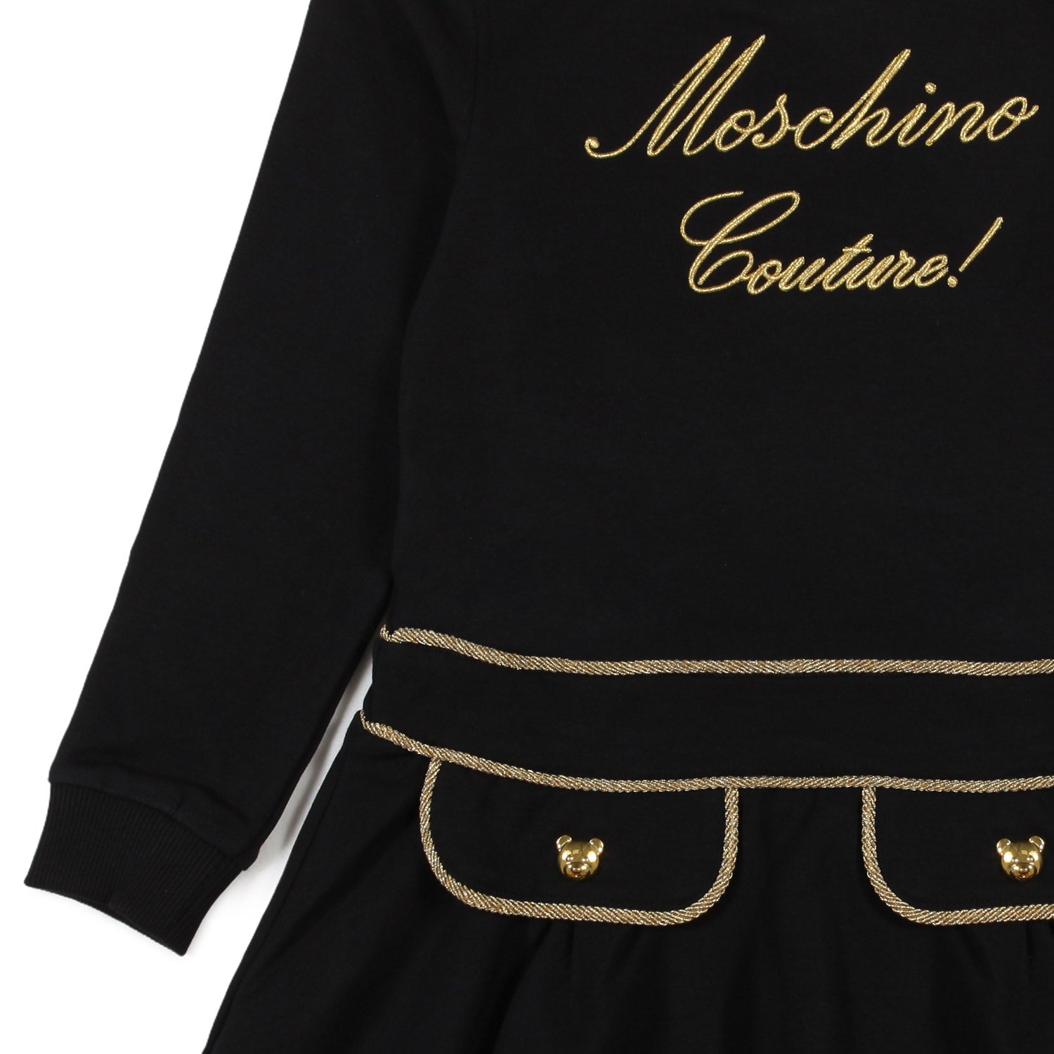 ABITO NERO CON DETTAGLI GIALLO ORO BAMBINA - annameglio.com abbigliamento moda