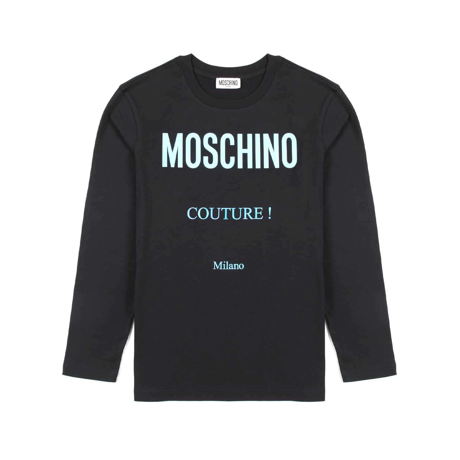 T-SHIRT MANICA LUNGA NERA E TURCHESE - annameglio.com abbigliamento moda