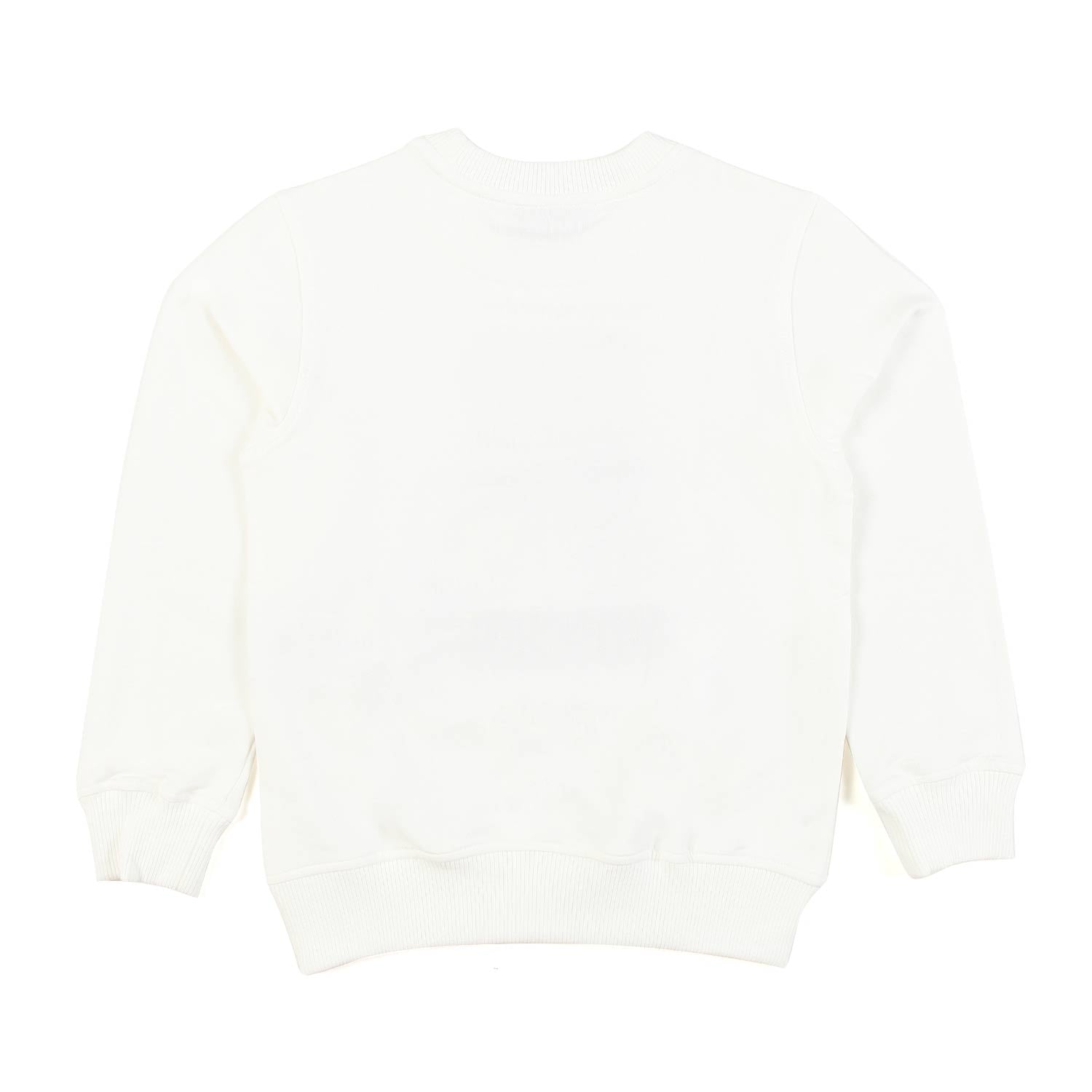 FELPA BIANCA CON ORSACCHIOTTO BAMBINO E BAMBINA - annameglio.com abbigliamento moda