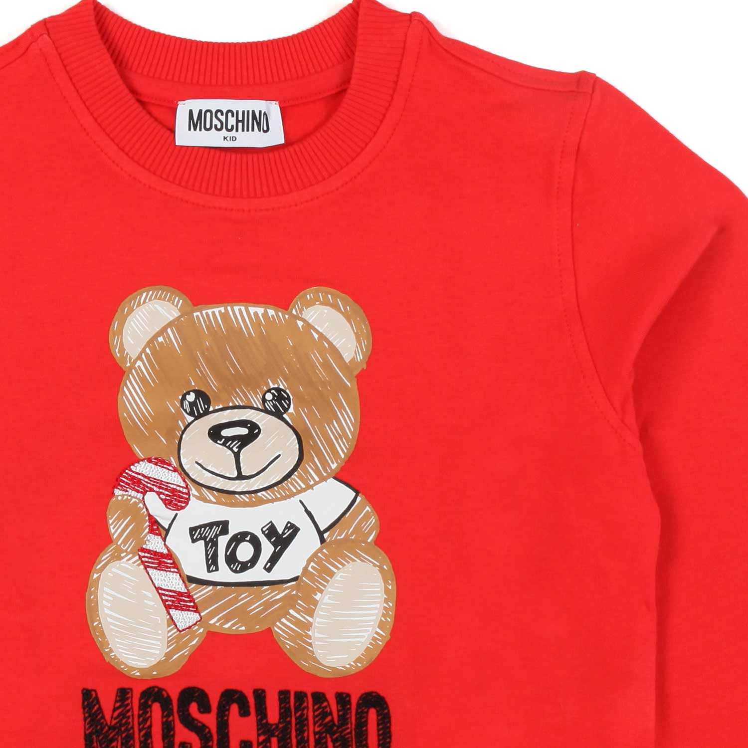 FELPA ROSSA CON ORSACCHIOTTO BAMBINO E BAMBINA - annameglio.com abbigliamento moda