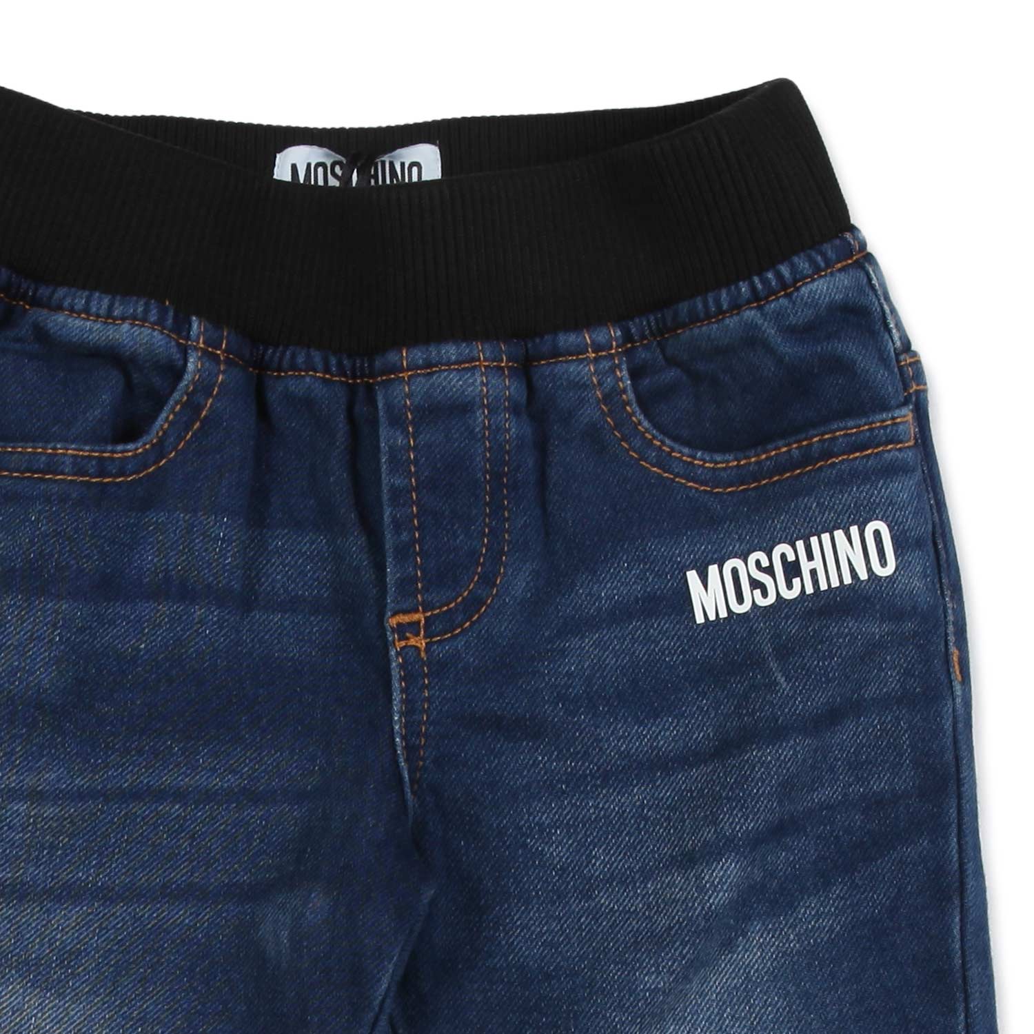 BABY JEANS BLU SCURO CON PATCH TEDDY BEAR - annameglio.com abbigliamento moda