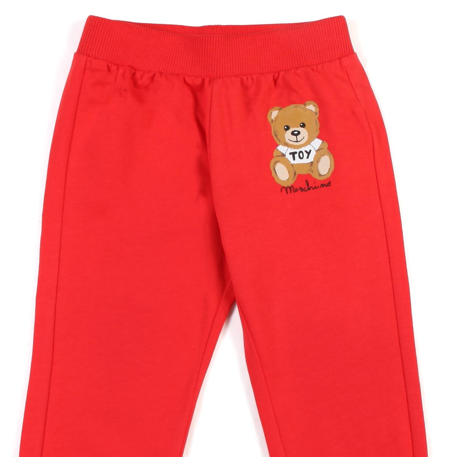 PANTALONE BABY IN FELPA ROSSO CON TEDDY BEAR - annameglio.com abbigliamento moda