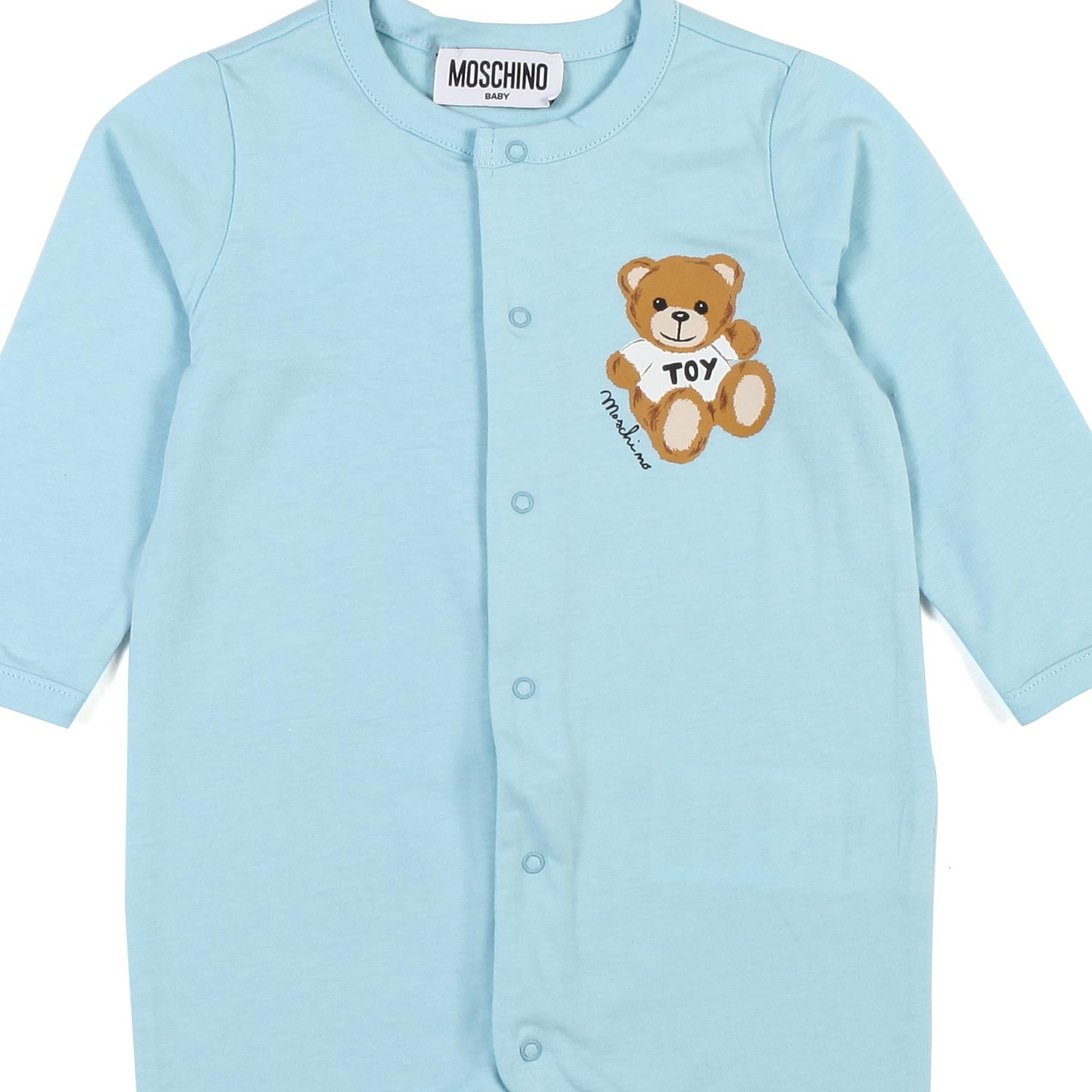 TUTINA CELESTE NEONATO CON STAMPA TEDDY BEAR - annameglio.com abbigliamento moda