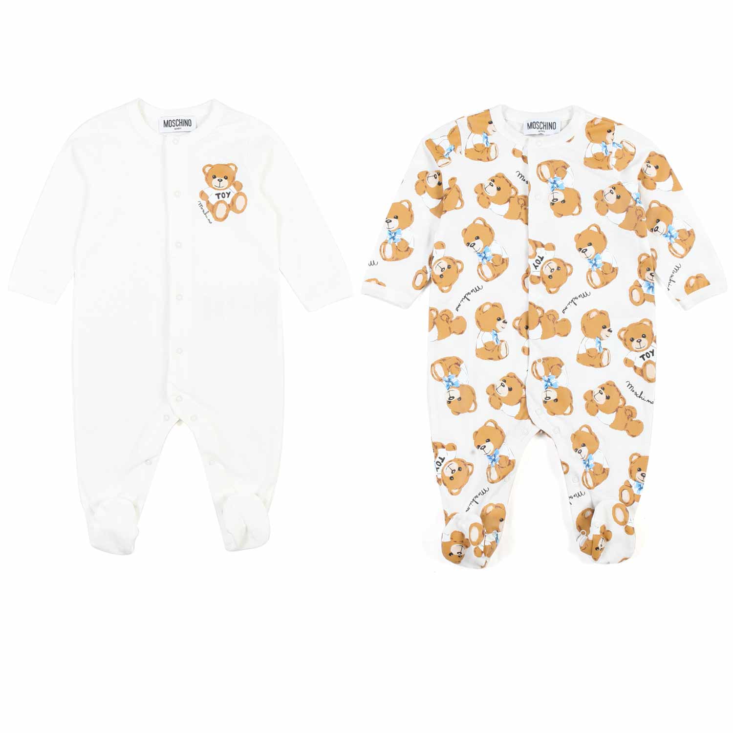 SET 2 TUTINE TEDDY BEAR BIANCHE UNISEX - annameglio.com abbigliamento moda