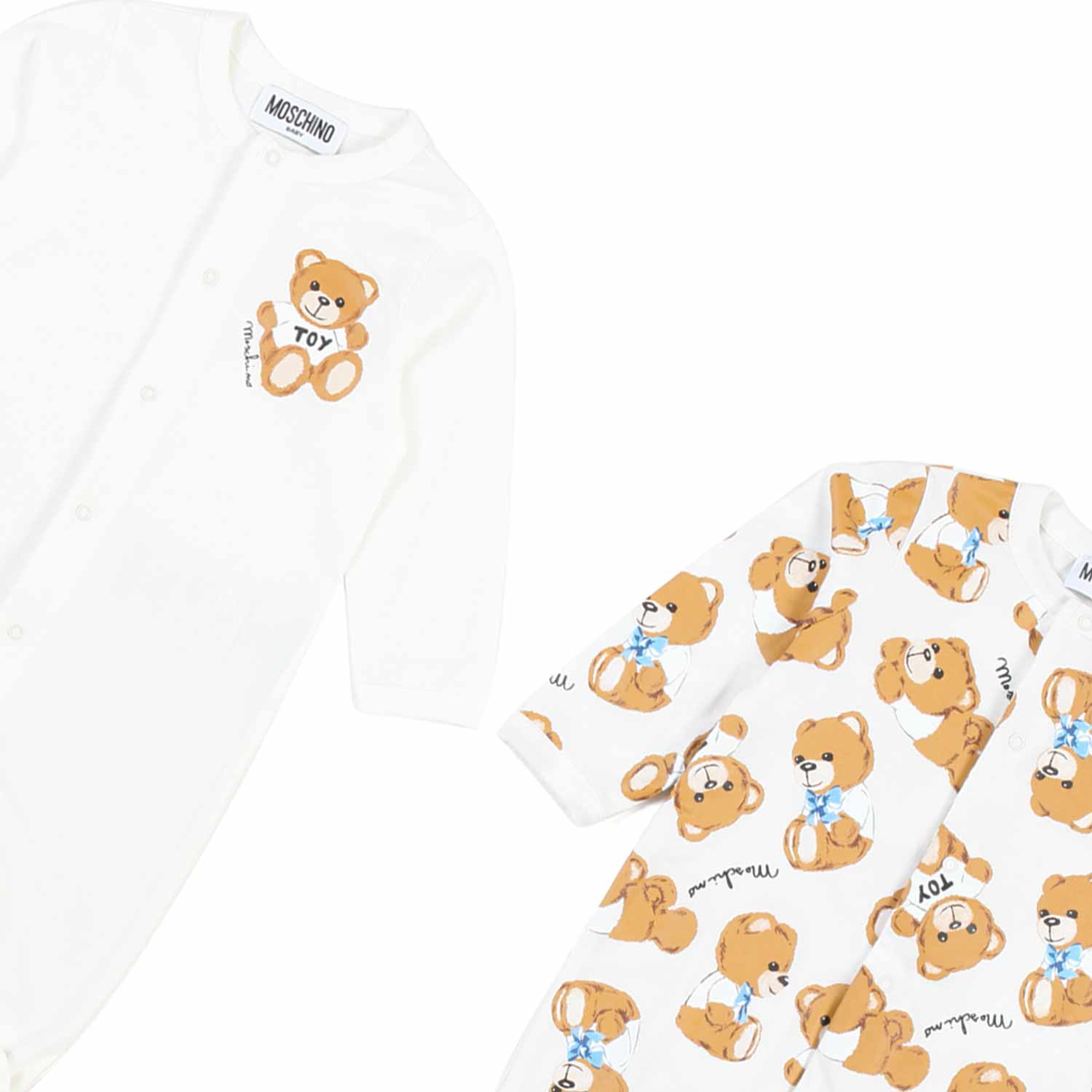 SET 2 TUTINE TEDDY BEAR BIANCHE UNISEX - annameglio.com abbigliamento moda