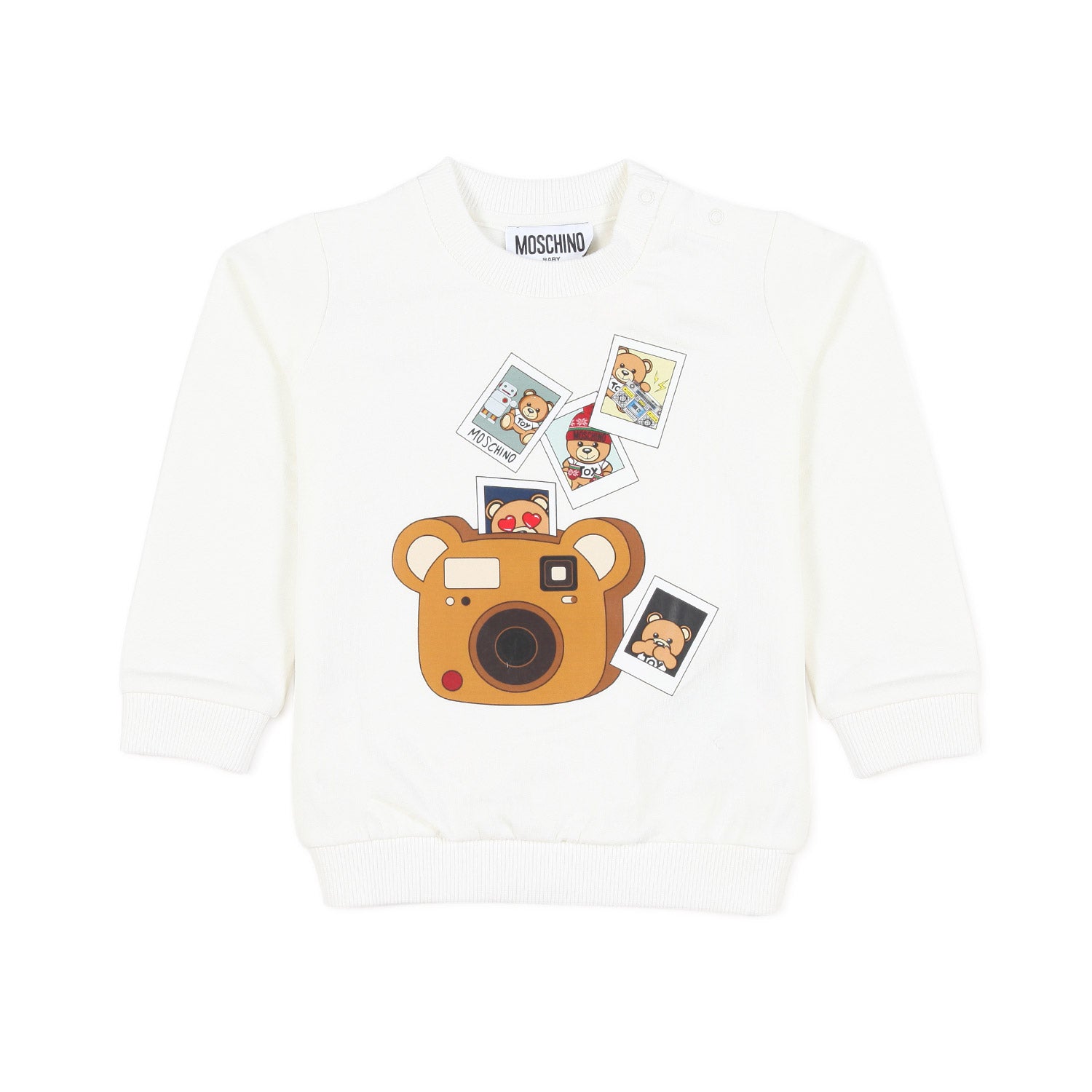 FELPA BABY BIANCA CON STAMPE TEDDY BEAR - annameglio.com abbigliamento moda