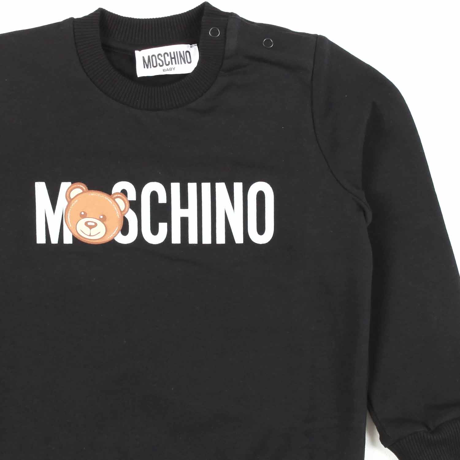 FELPA BABY NERA CON LOGO TEDDY BEAR - annameglio.com abbigliamento moda