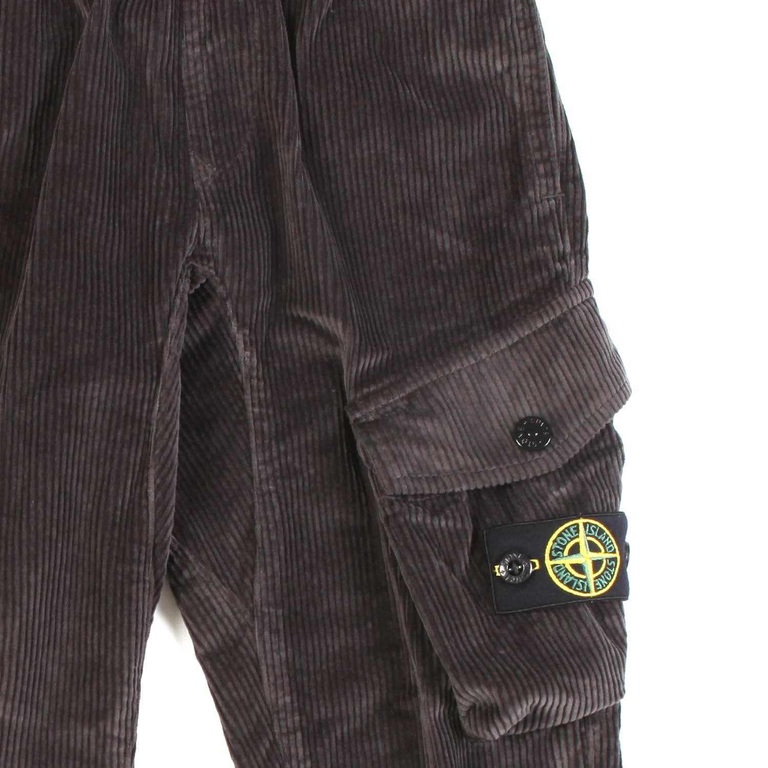 PANTALONE DI VELLUTO GRIGIO SCURO CON TASCA CARGO - annameglio.com abbigliamento moda