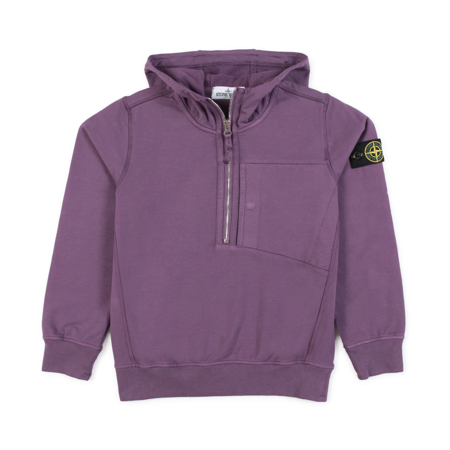 FELPA VIOLA CON CAPPUCCIO E MEZZA ZIP - annameglio.com abbigliamento moda