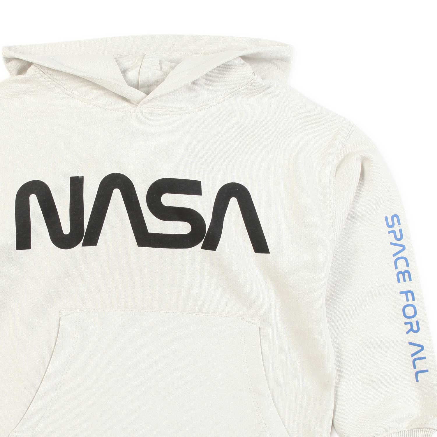 FELPA HOODIE BIANCO GHIACCIO CON LOGO NASA - annameglio.com abbigliamento moda
