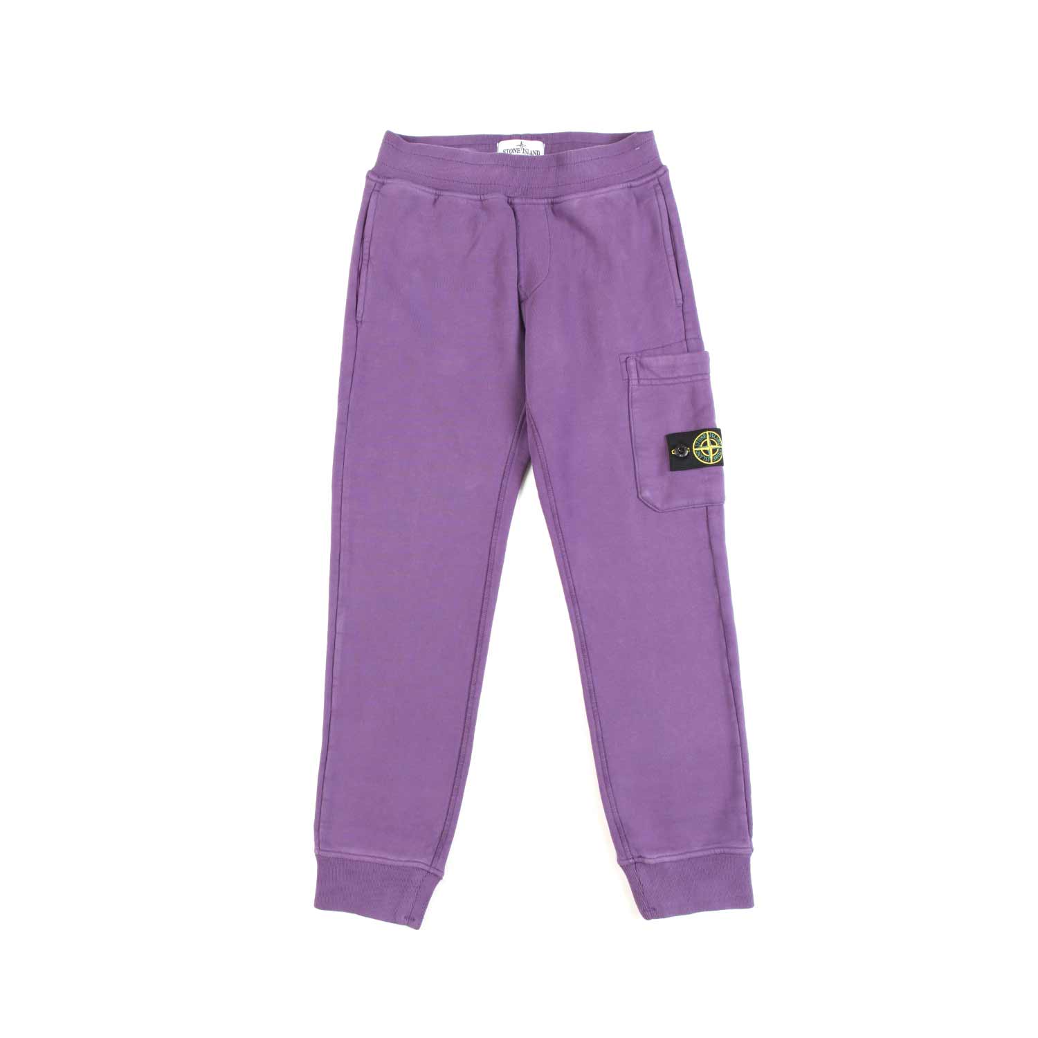 PANTALONE VIOLA IN FELPA CON TASCA CARGO - annameglio.com abbigliamento moda