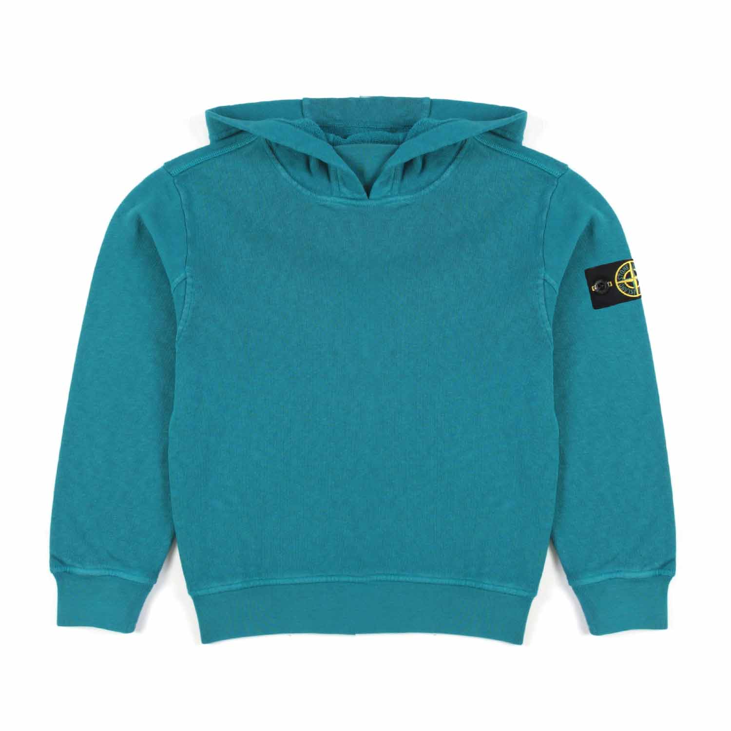 FELPA VERDE PETROLIO CON CAPPUCCIO - annameglio.com abbigliamento moda