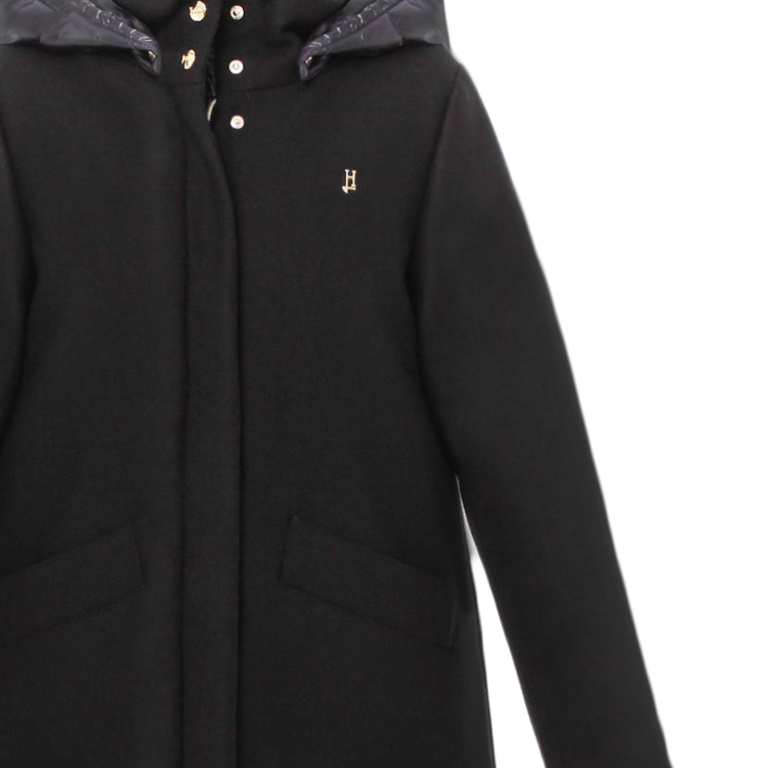 CAPPOTTO NERO DI LANA E NYLON BAMBINA E TEENAGER - annameglio.com abbigliamento moda