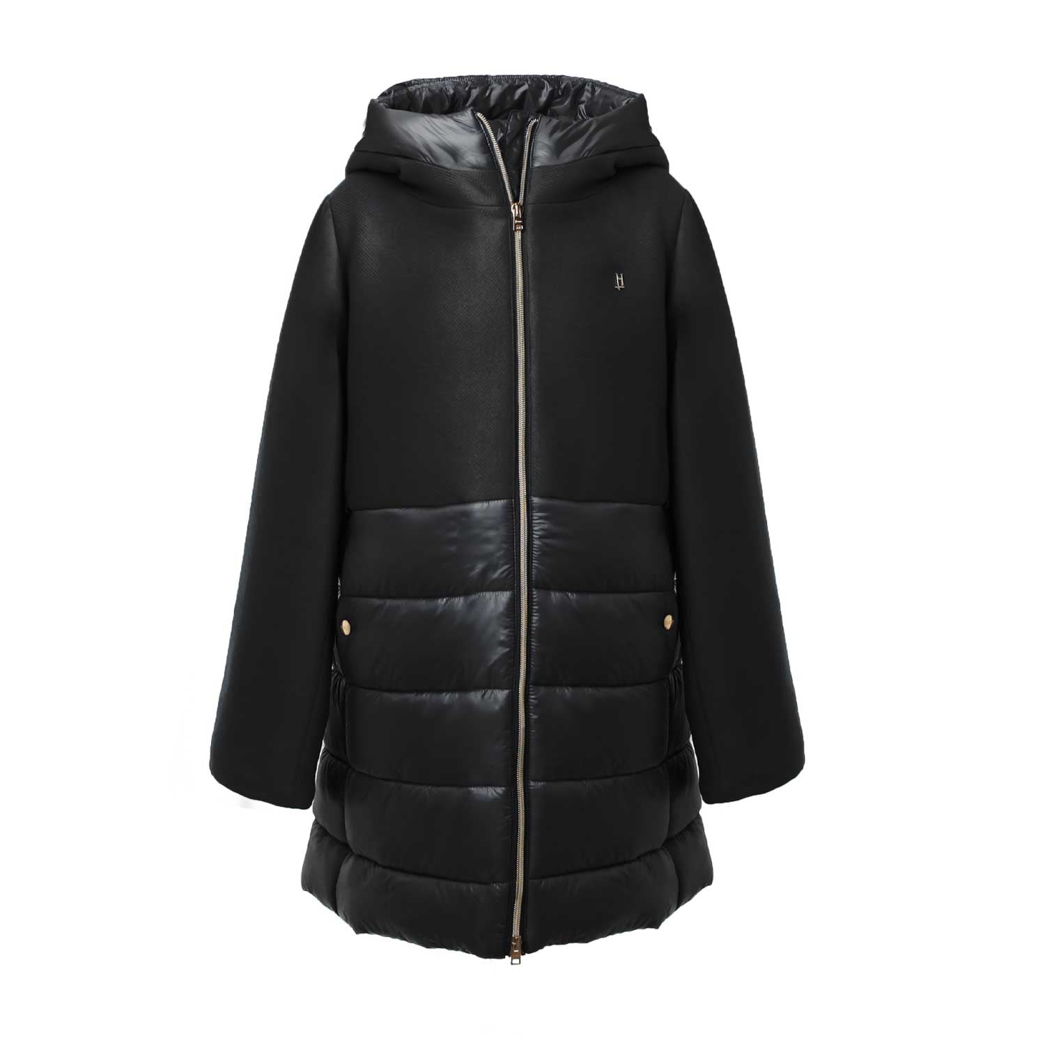 CAPPOTTO NERO IN LANA E NYLON - annameglio.com abbigliamento moda