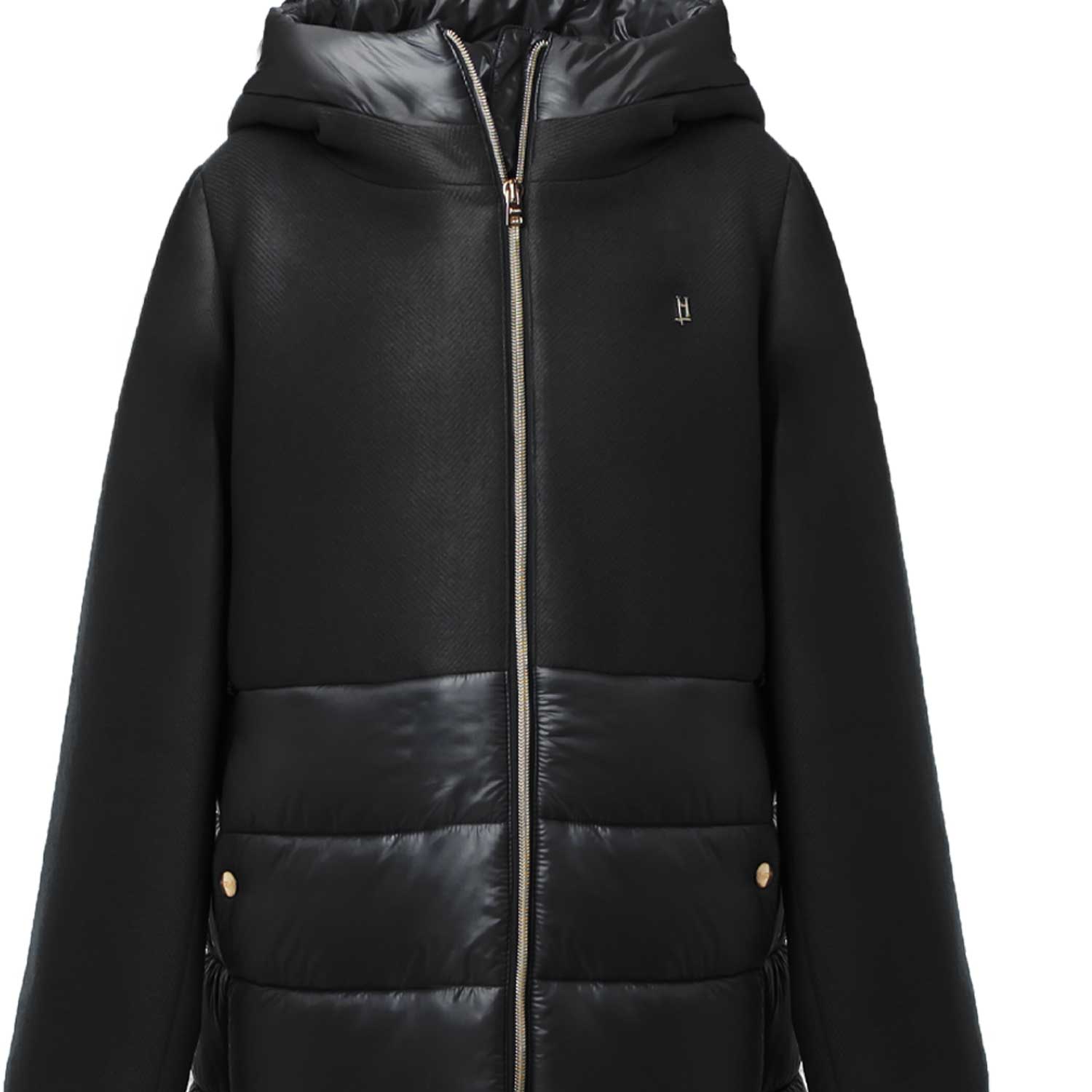 CAPPOTTO NERO IN LANA E NYLON - annameglio.com abbigliamento moda