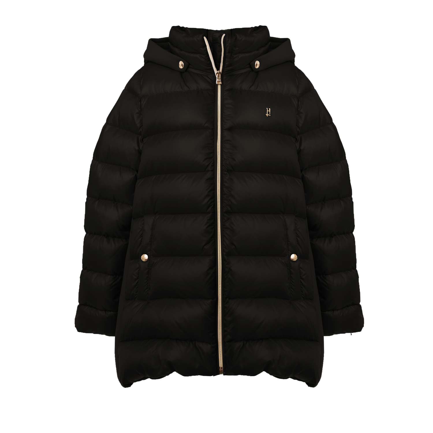 PIUMINO NERO IN NYLON E LANA BAMBINA E TEENAGER - annameglio.com abbigliamento moda