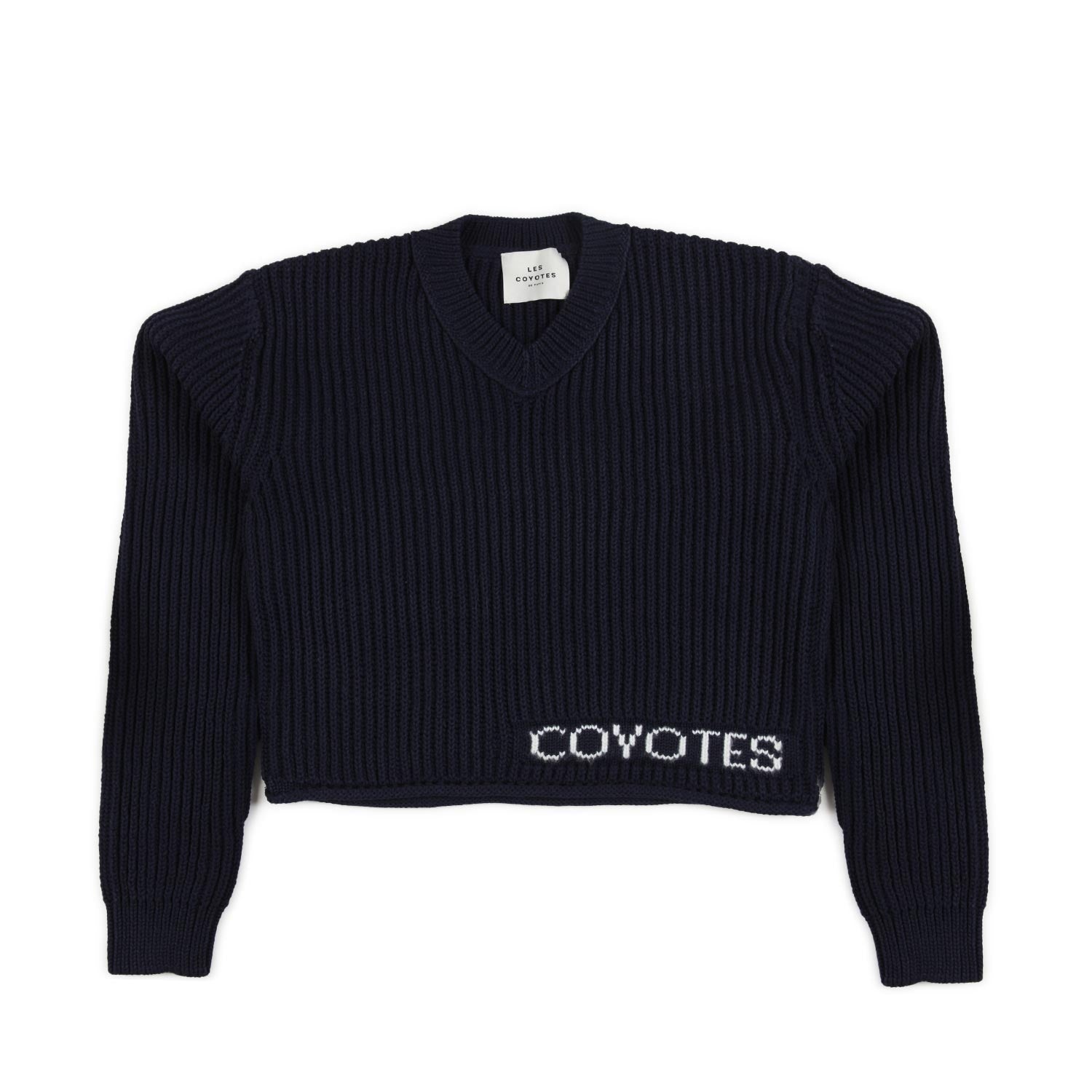 MAGLIONE CROPPED BLU NAVY CON LOGO - annameglio.com abbigliamento moda